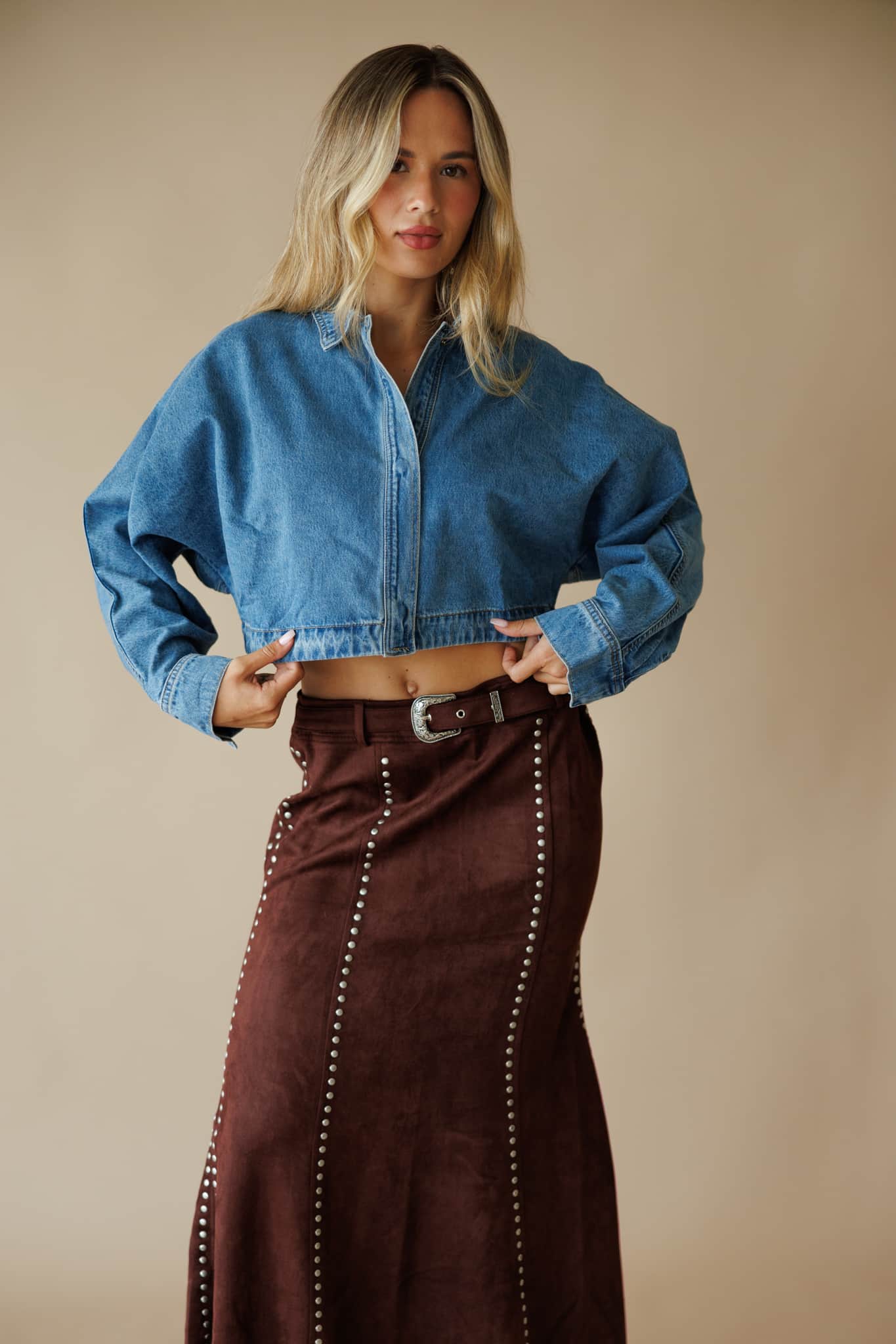 Whiskey Business Studded Skirt