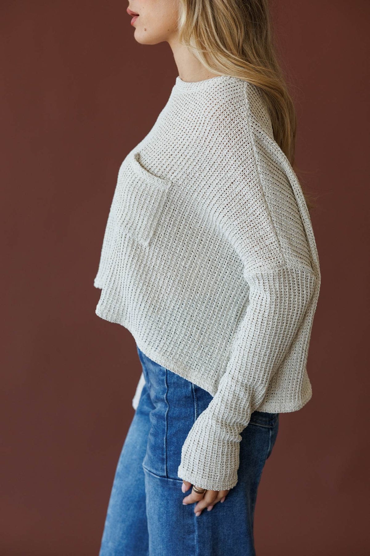 Natural knit top