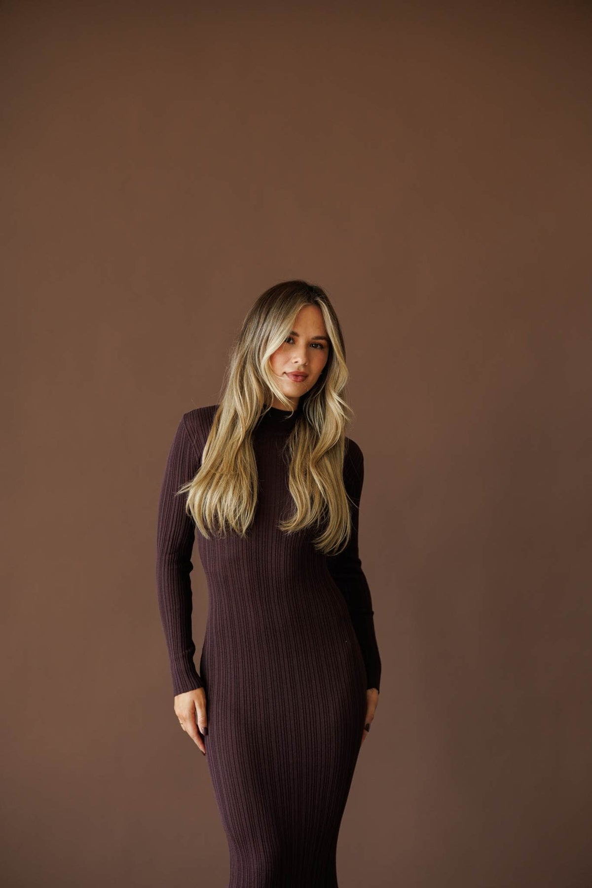 Ribbed knit maxi dress