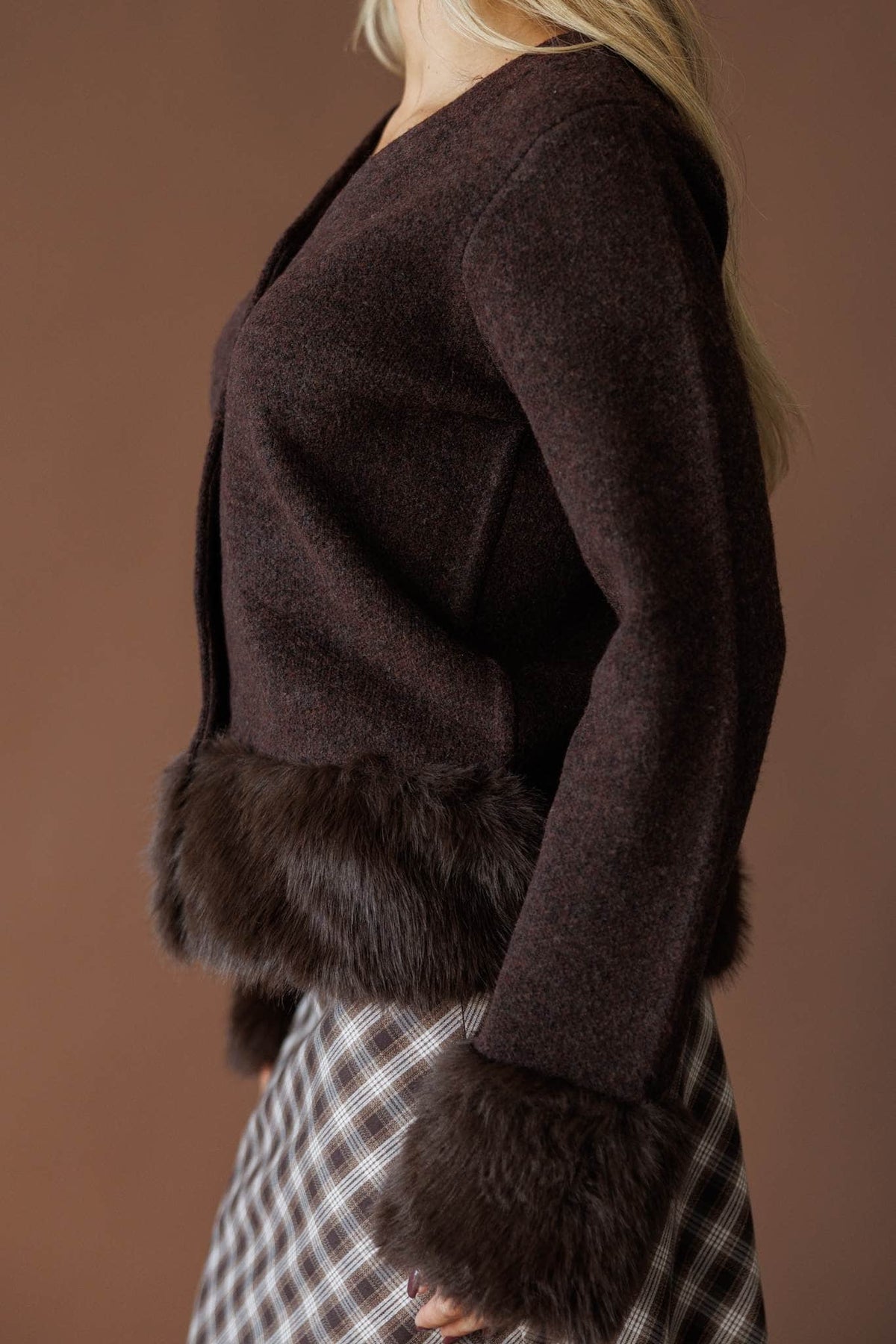 Fur trim jacket