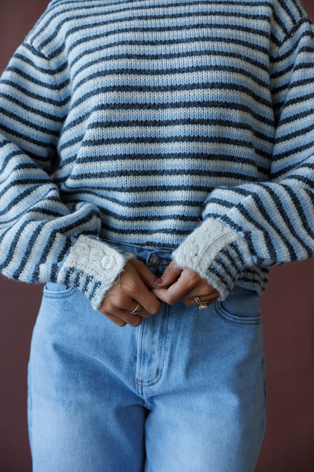 Blue striped sweater