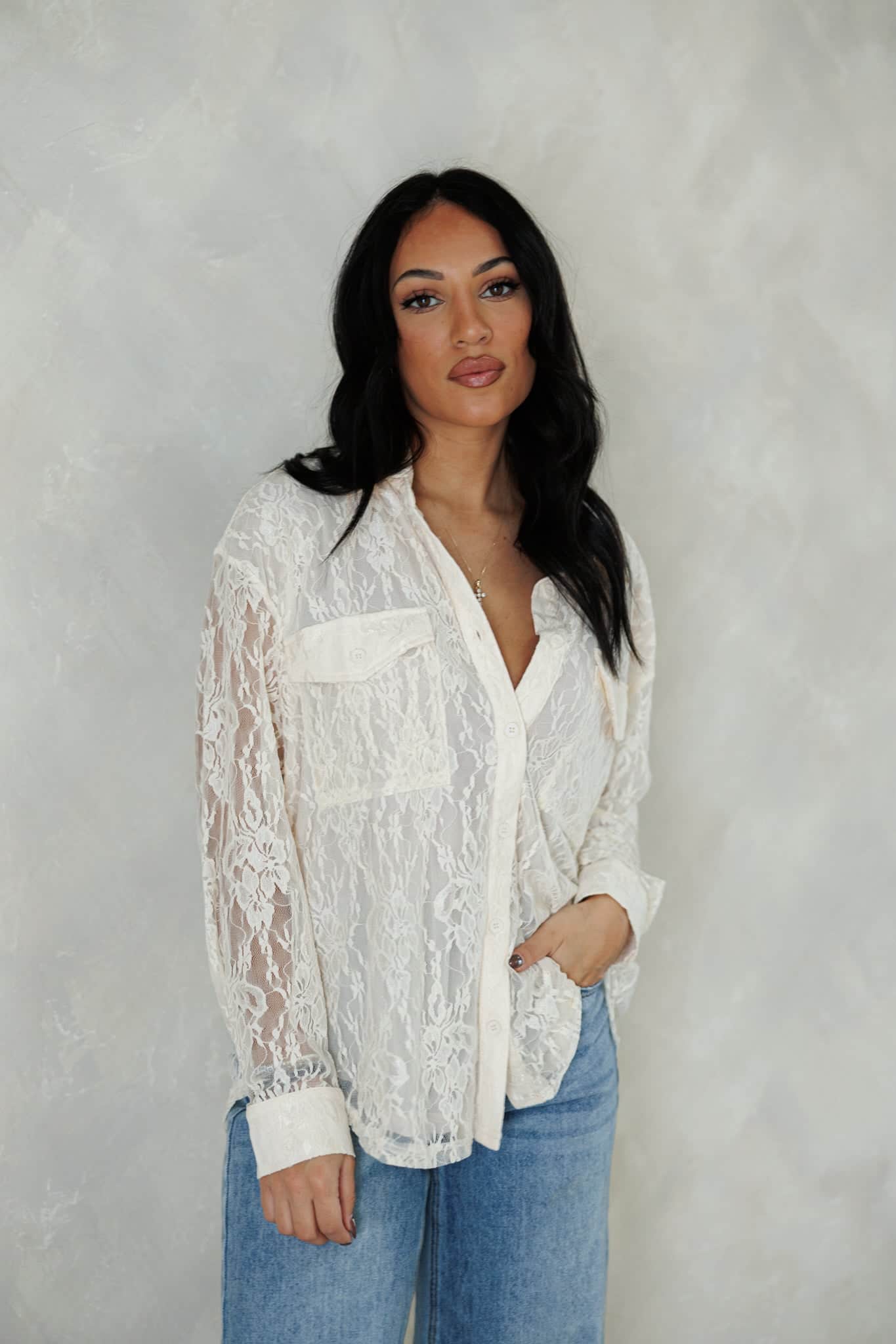 Boho Floral Lace Shirt