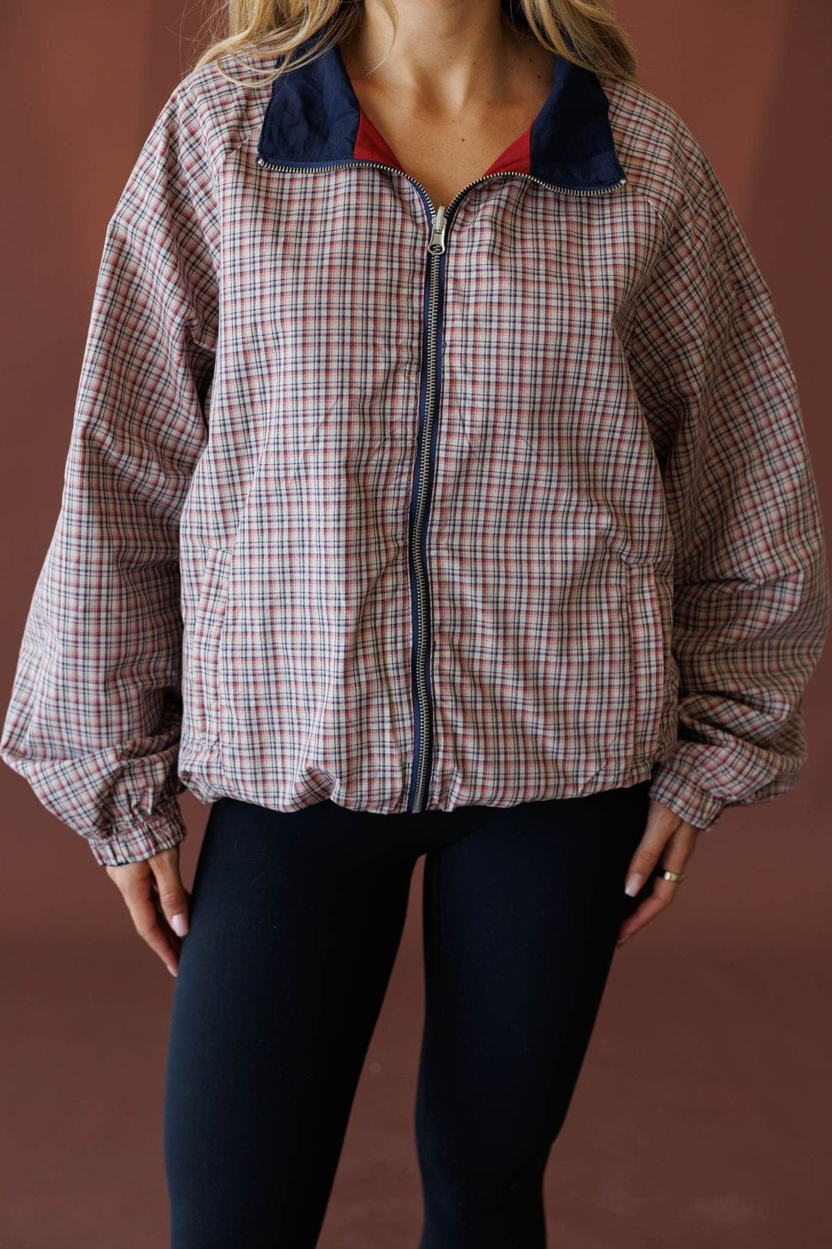 Navy and lemon reversible jacket