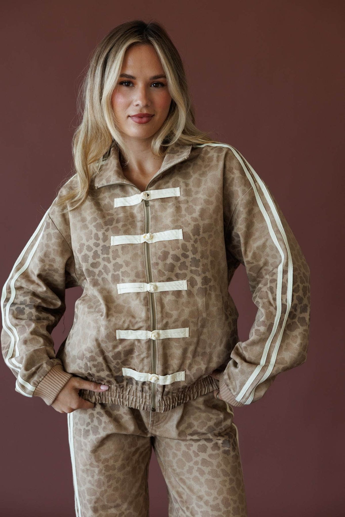 Tan leopard print jacket