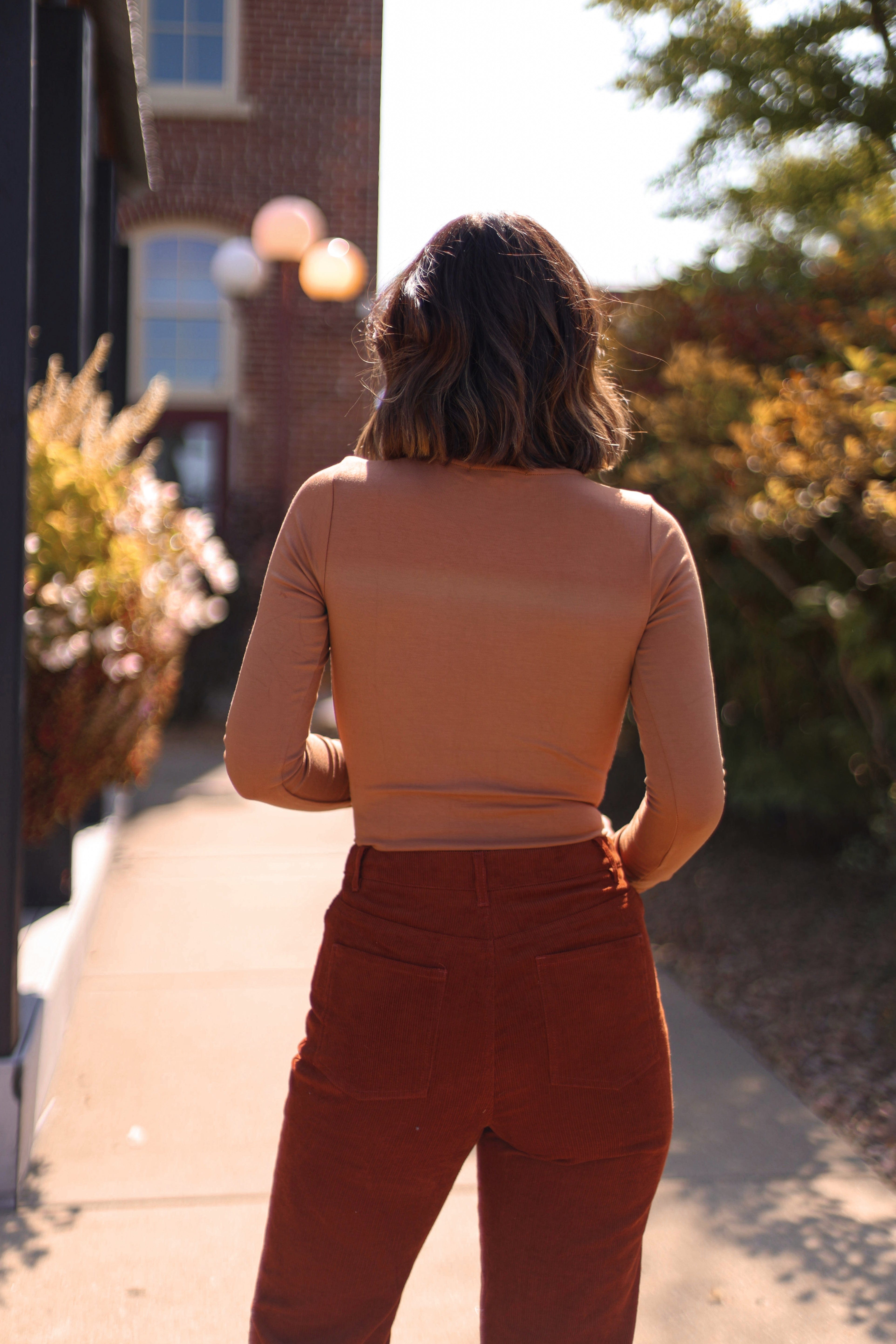 Brown Knotted Bodysuit Fore Collection