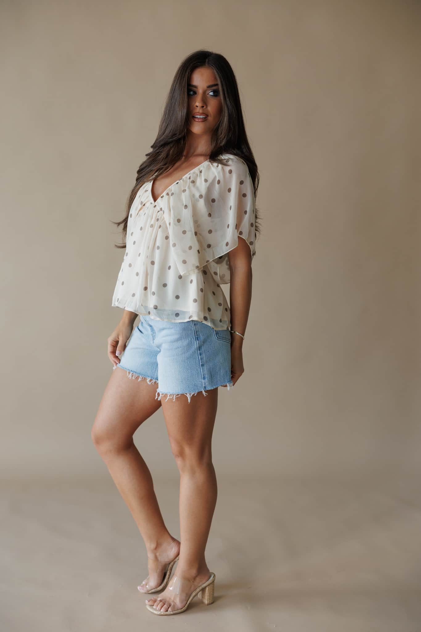 Polka Dot Ruffle Blouse