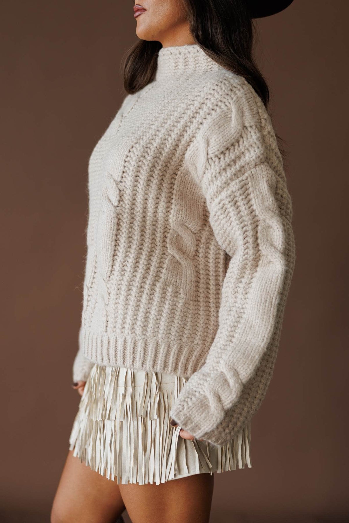Cable knit sweater
