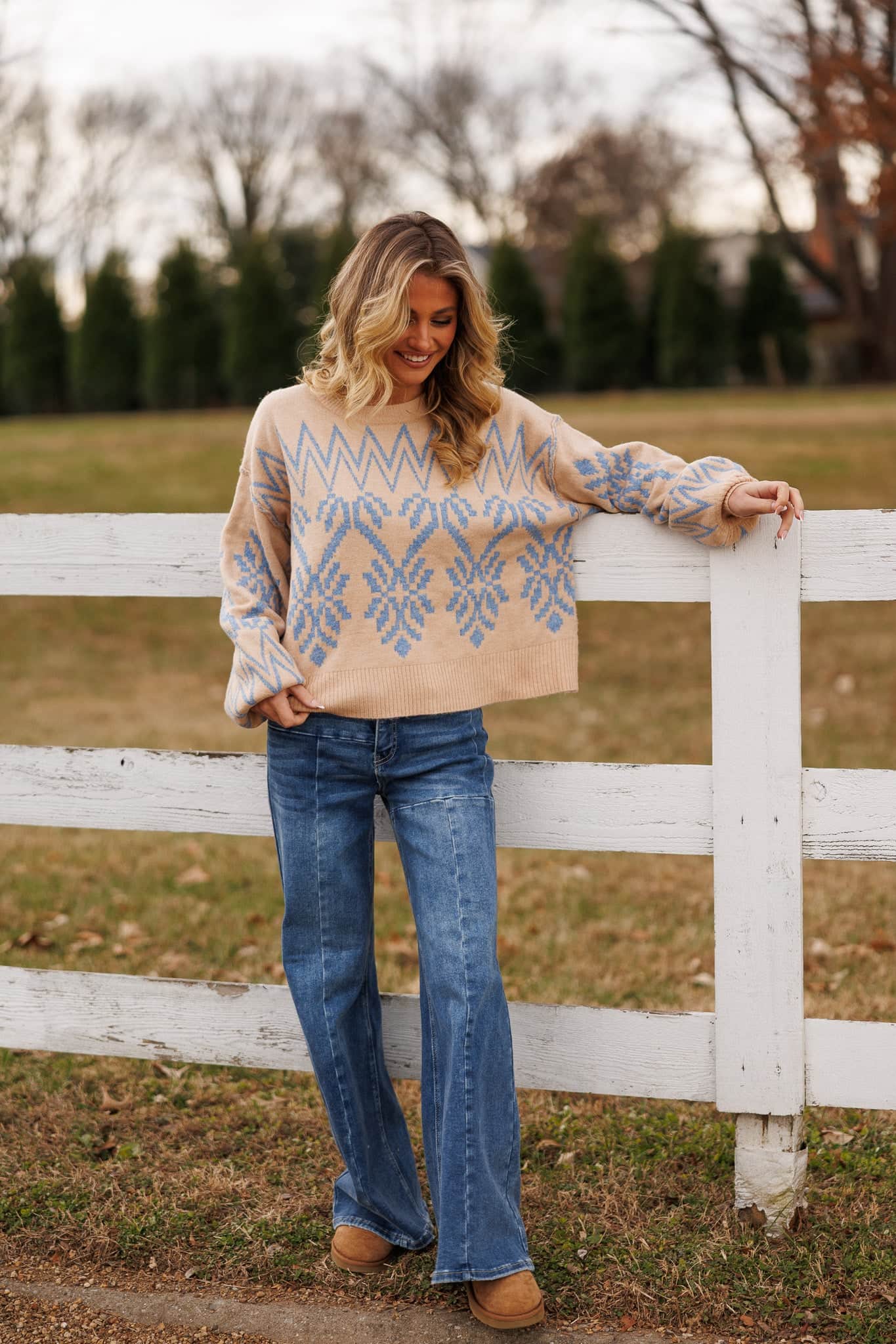 Cream Alpine Knit Sweater