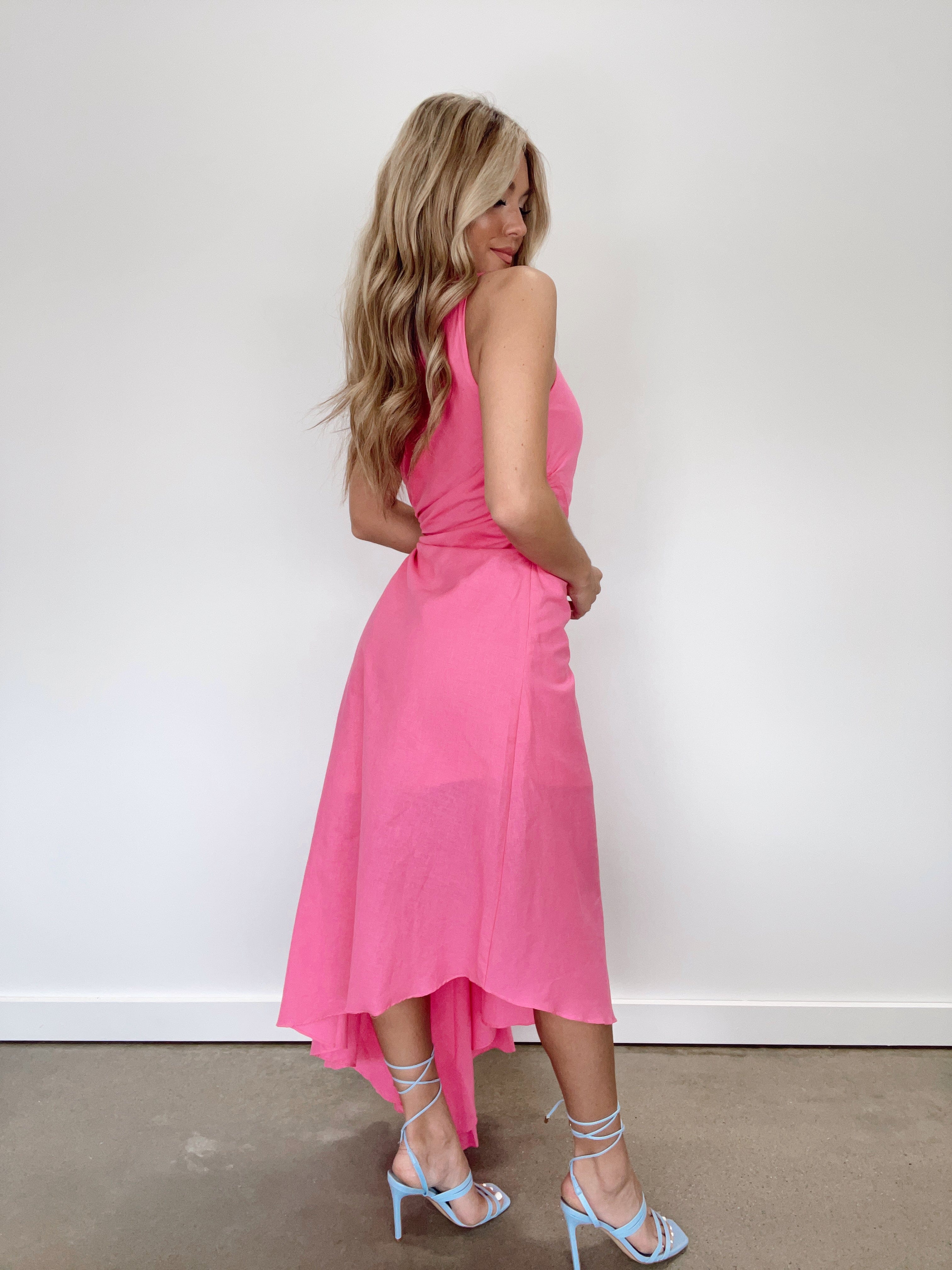DA29601Y pink one should midi dress Aakaa
