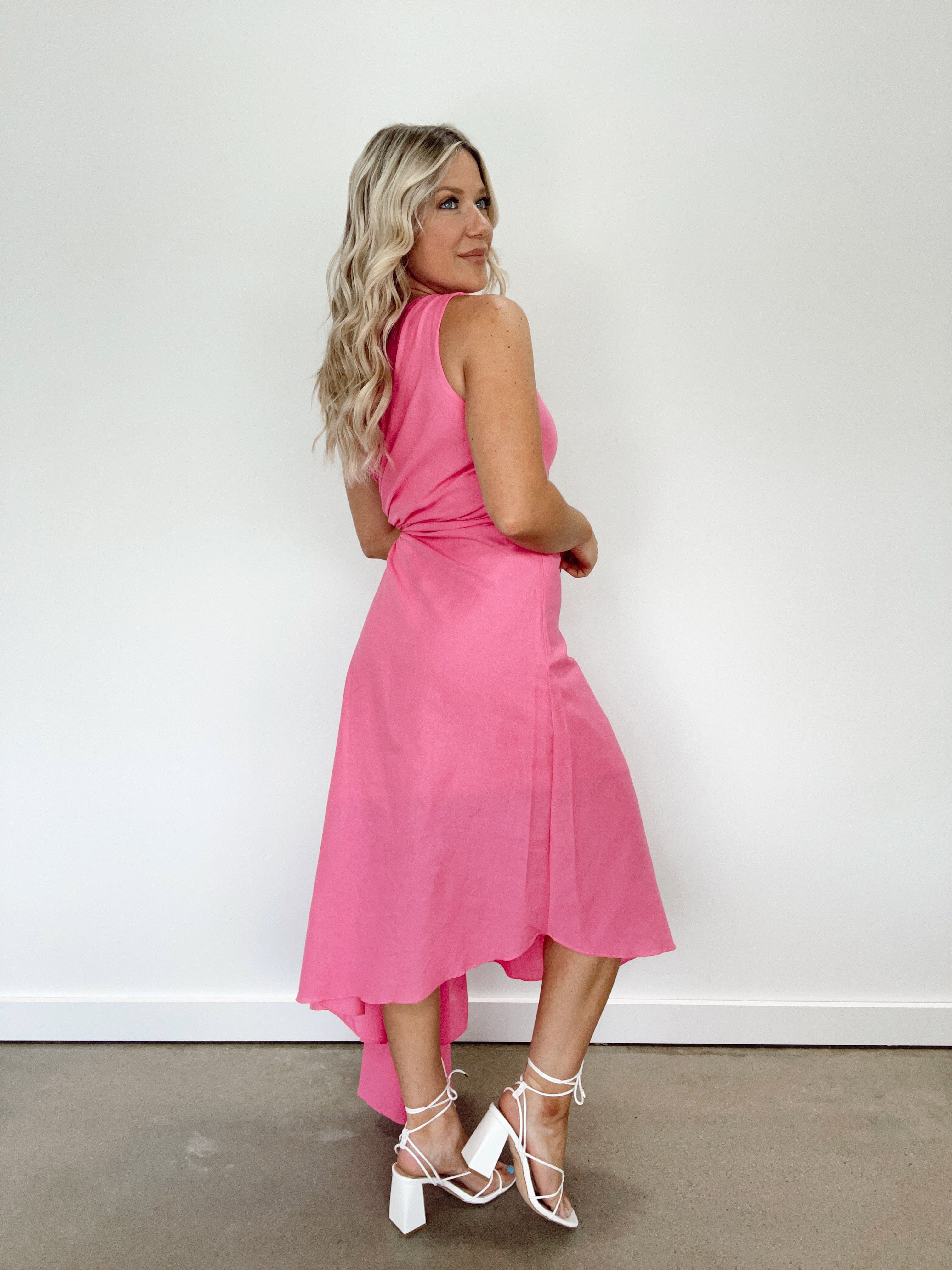 DA29601Y pink one should midi dress Aakaa