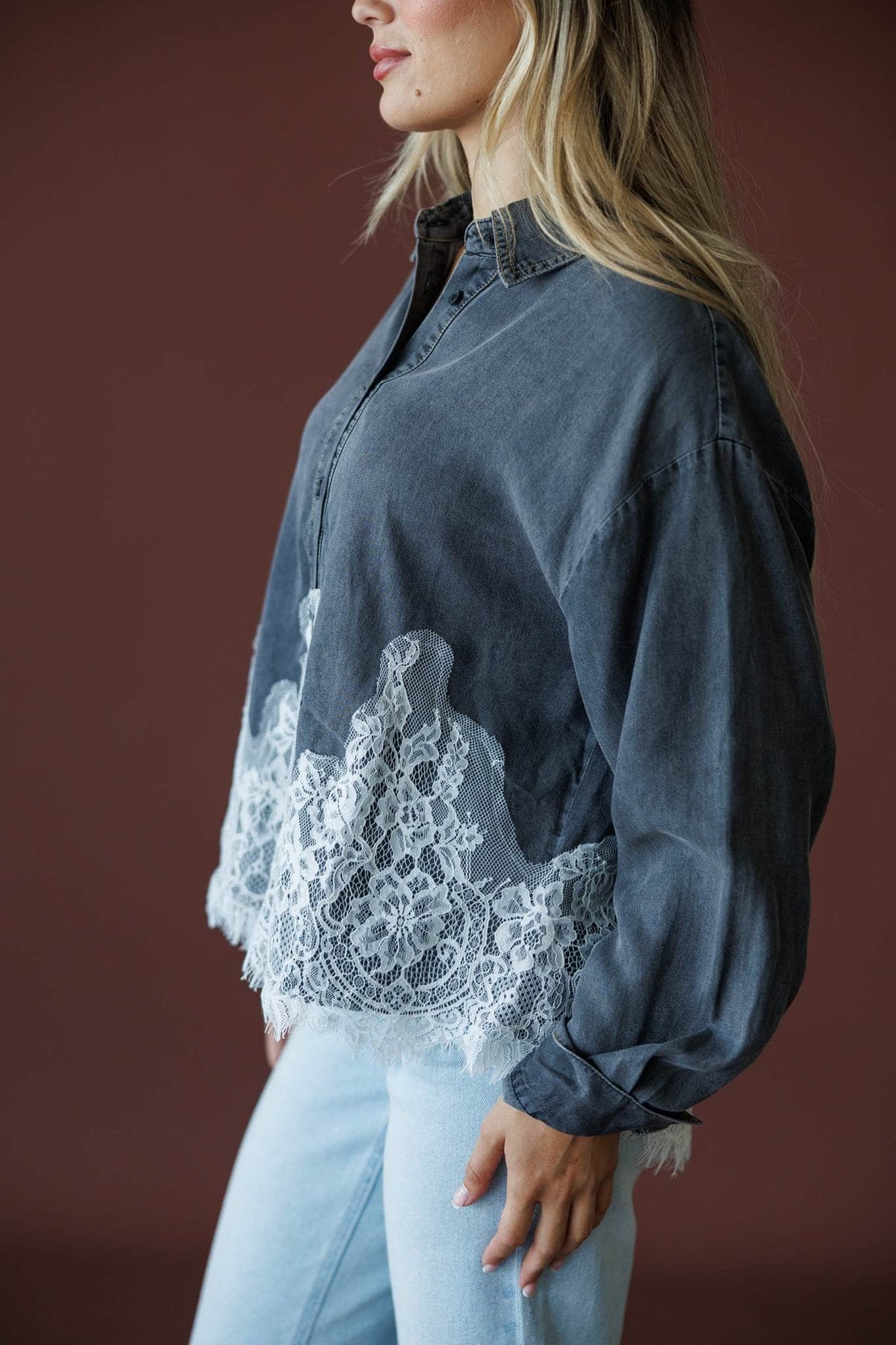 Denim And Delicate Top