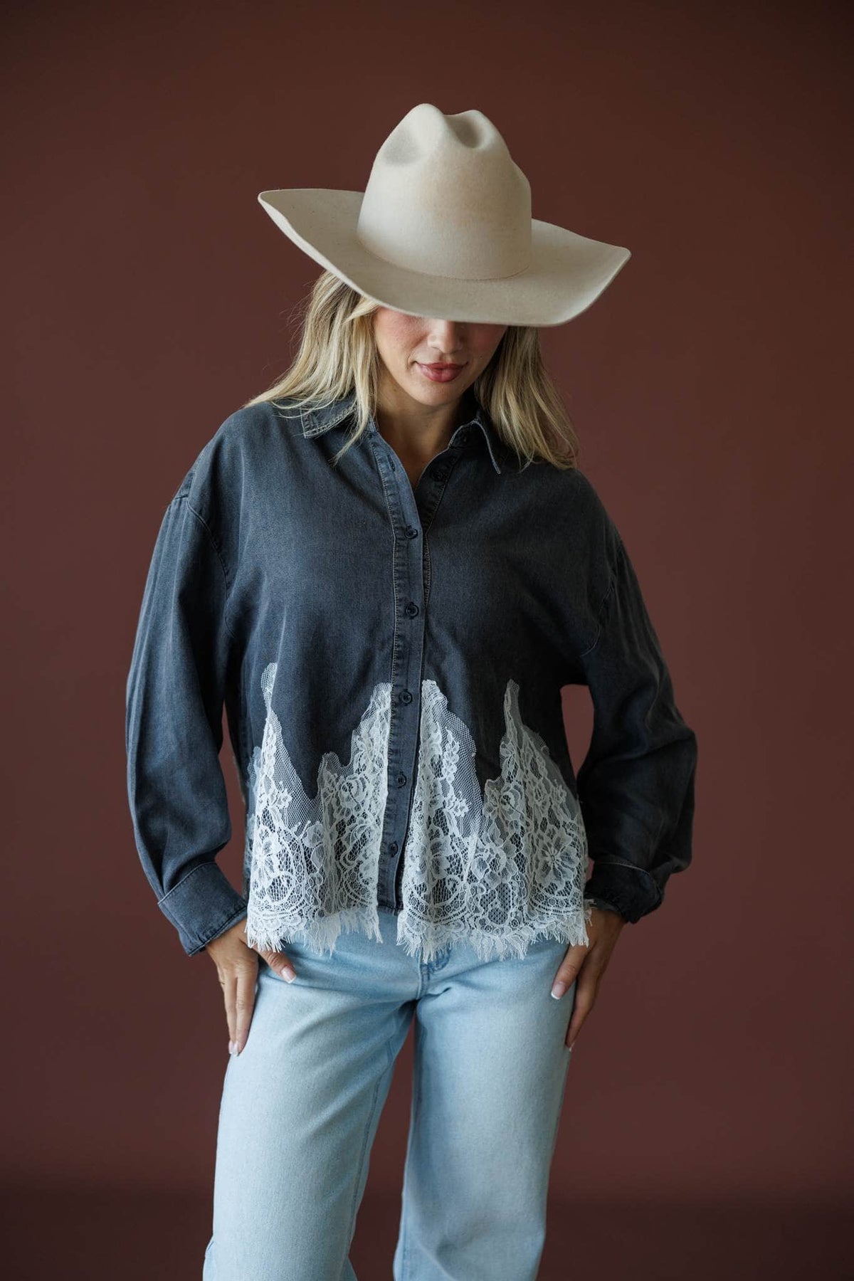 Denim And Delicate Top