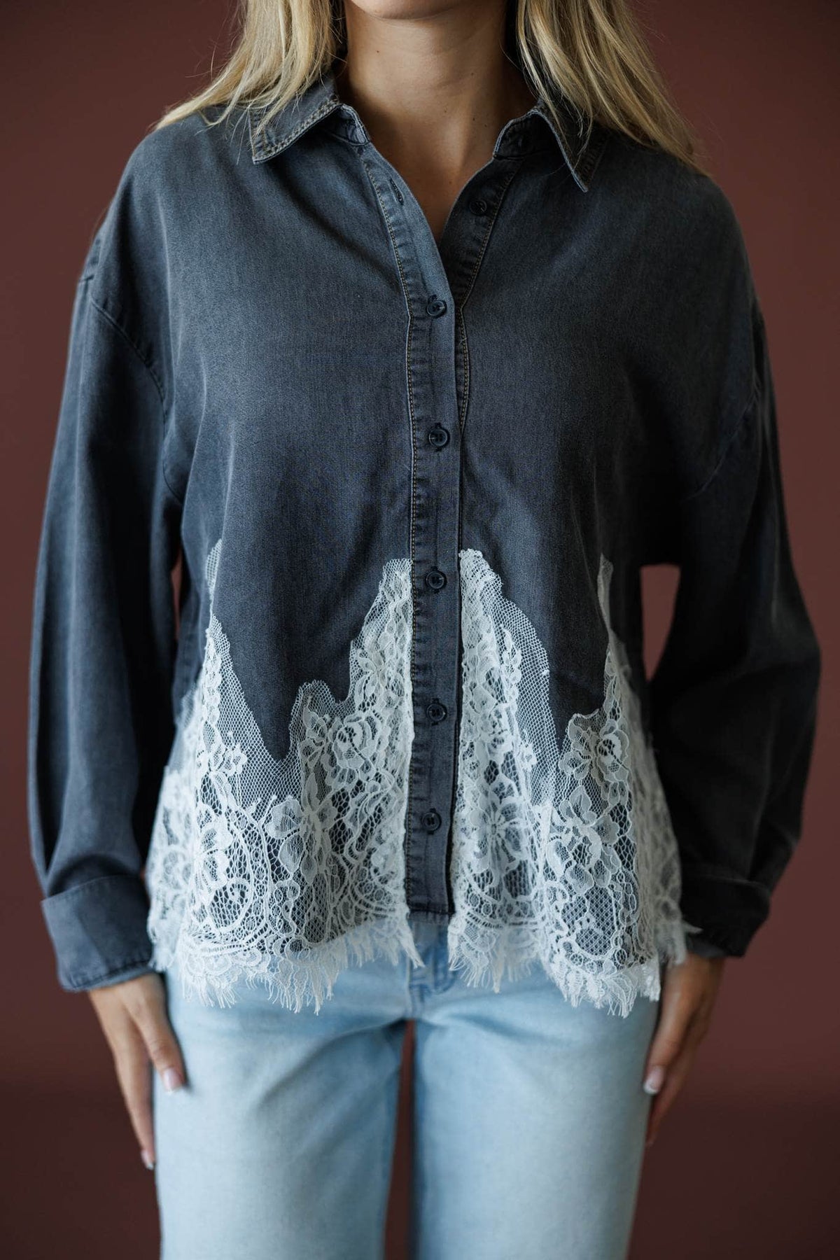 Denim And Delicate Top