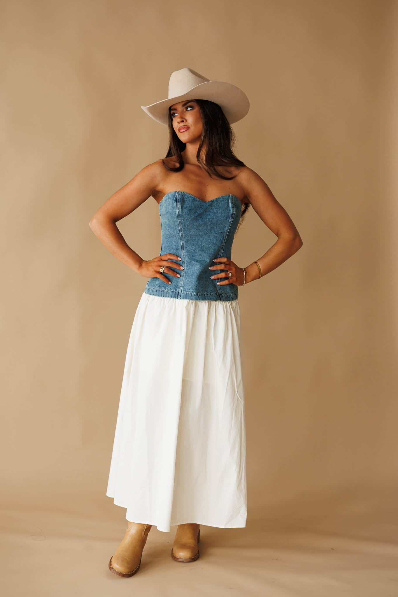 Barefoot In Denim Dress