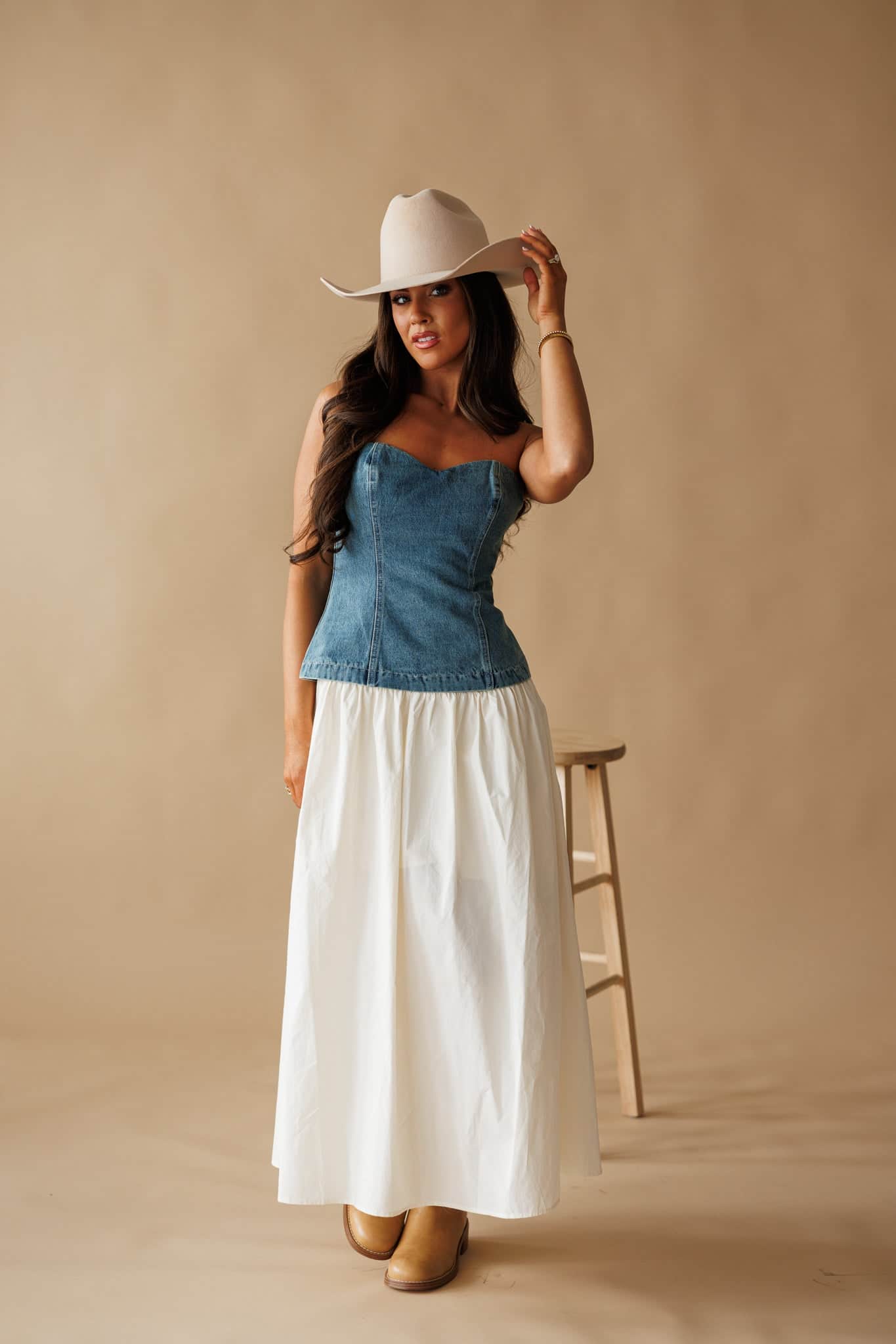 Barefoot In Denim Dress