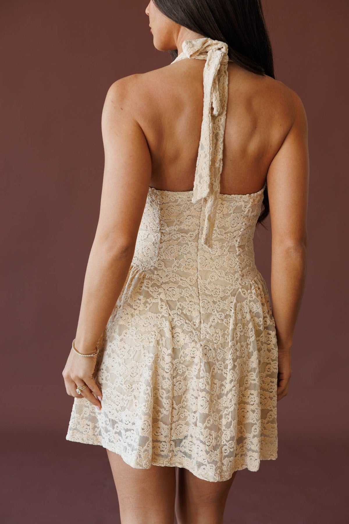 Beige mini dress