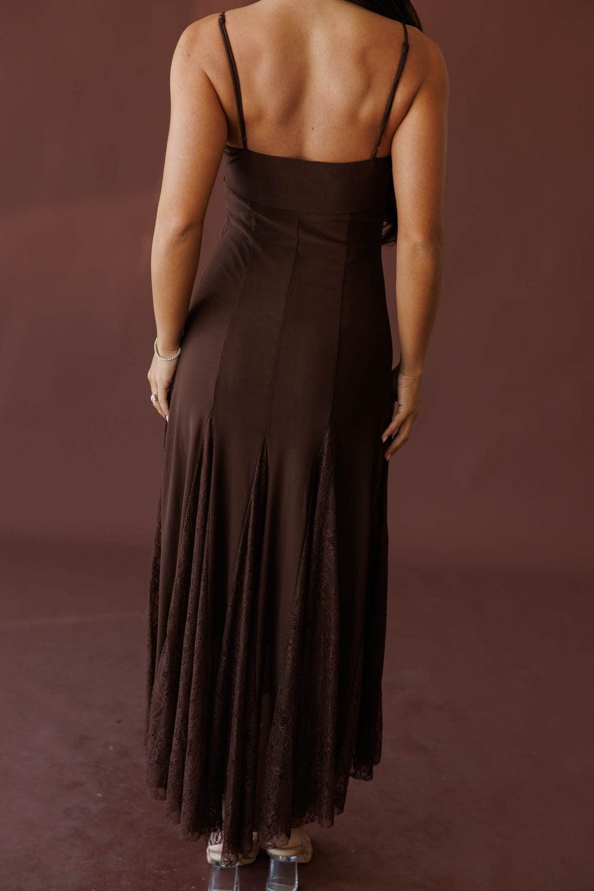 Brown midi dress