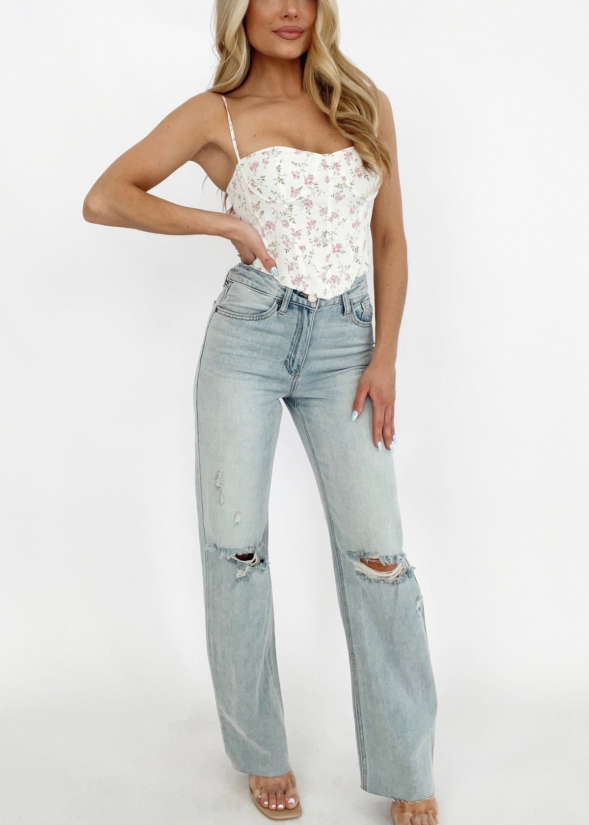 DP590N ribcage longer length straight denim Just Panmaco Inc.