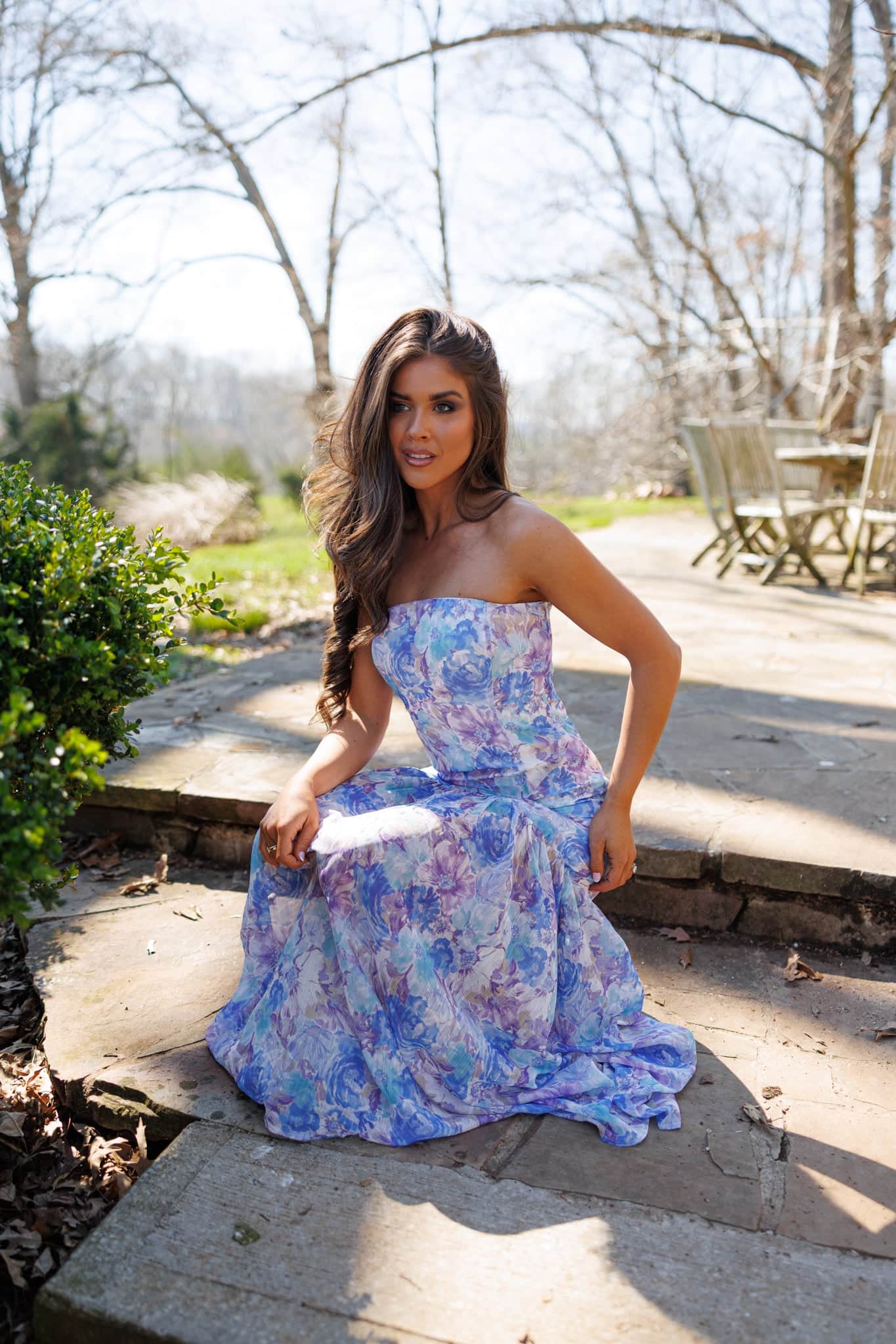 Hydrangea House Maxi Dress