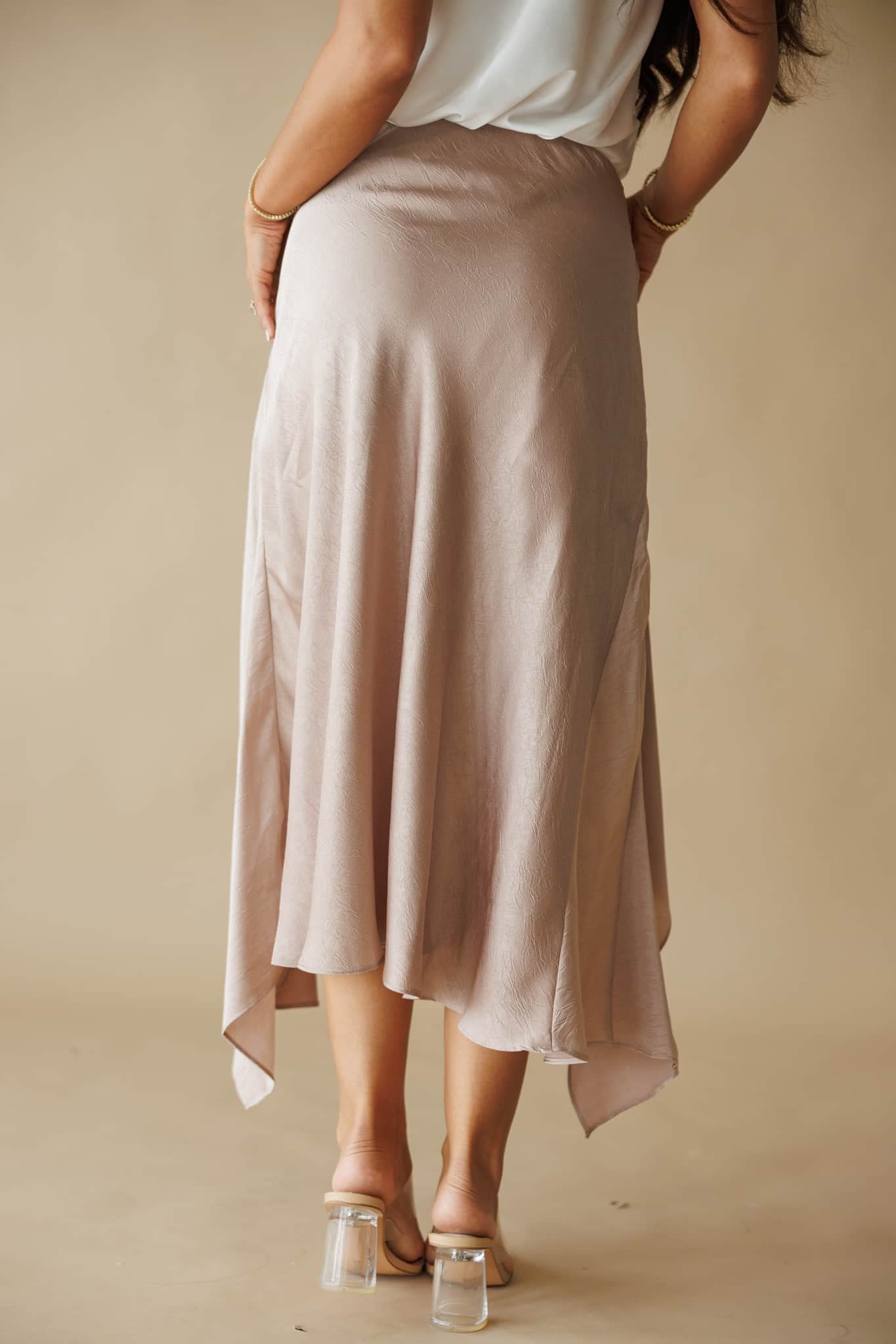 Silkshift Satin Lace Skirt