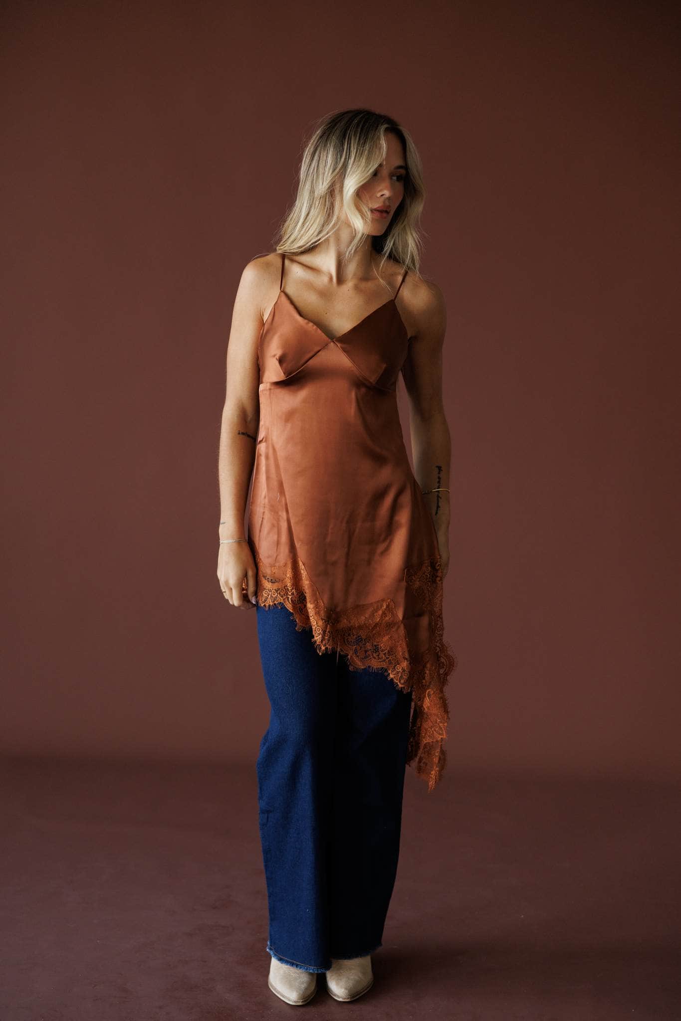 Burnt Letters Lace Top