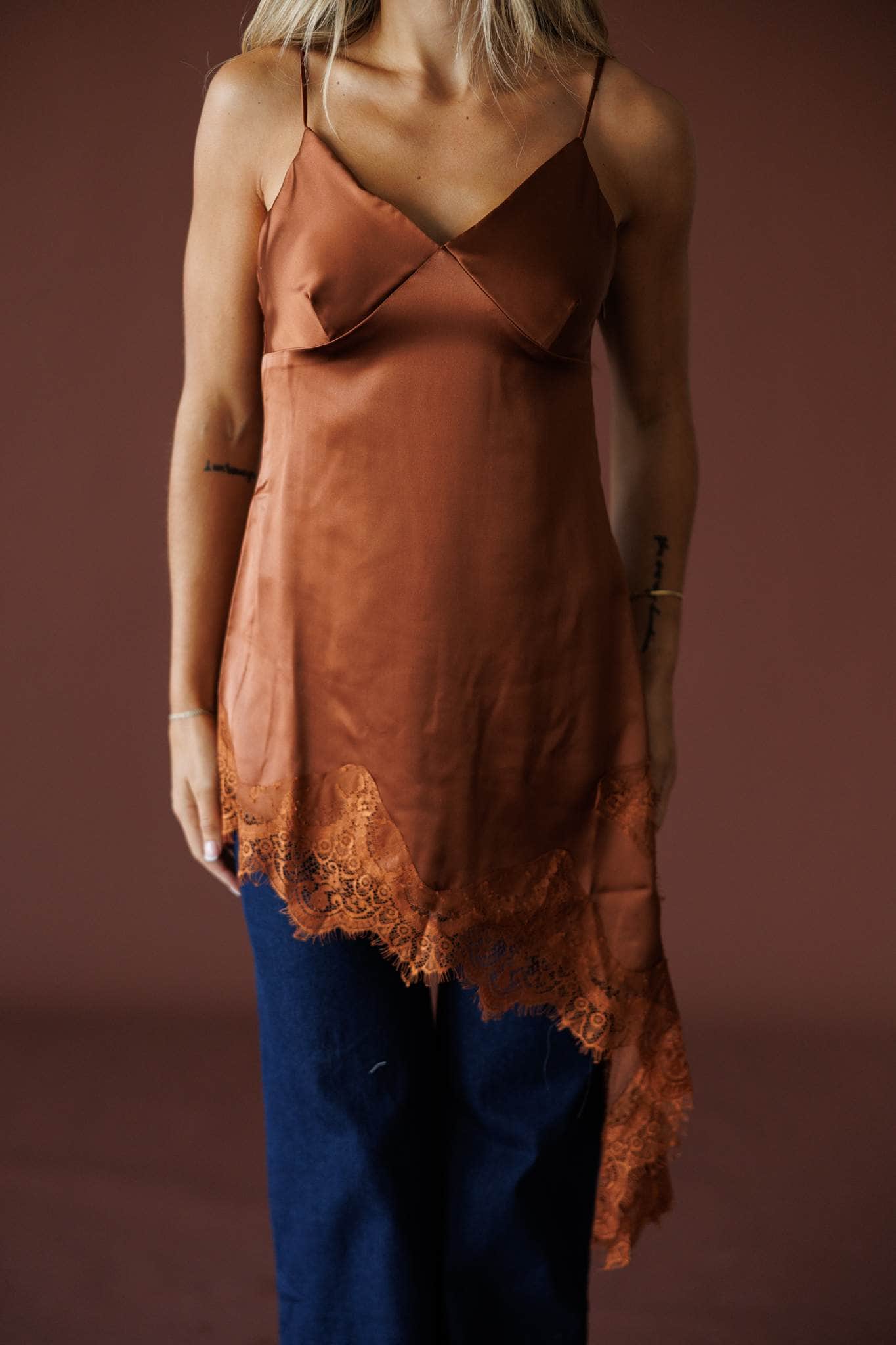 Burnt Letters Lace Top