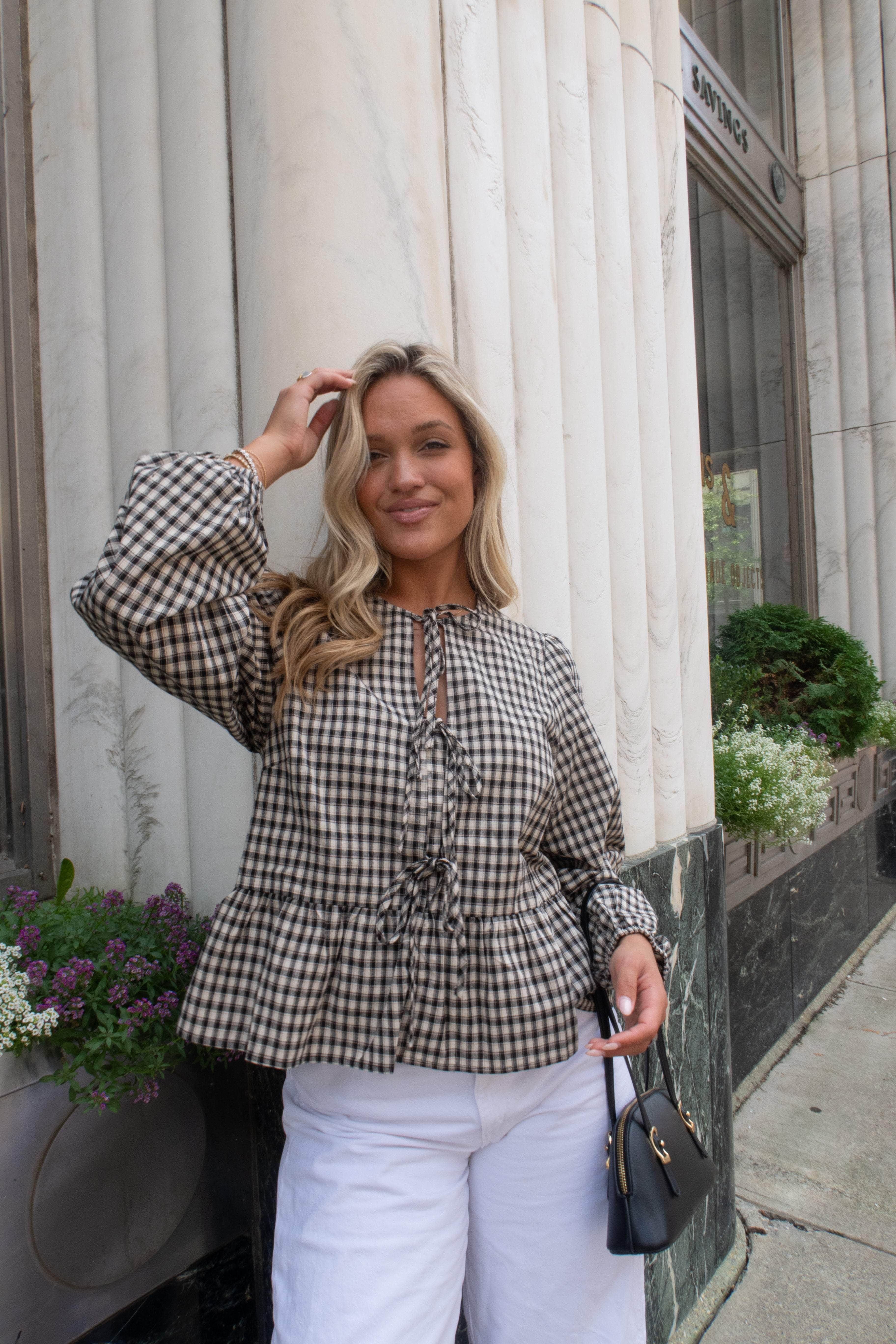 Gilmore Plaid Tie Top