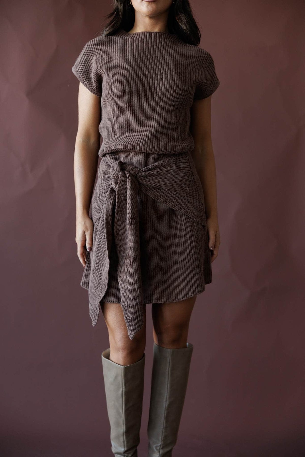 Knit sweater midi dress