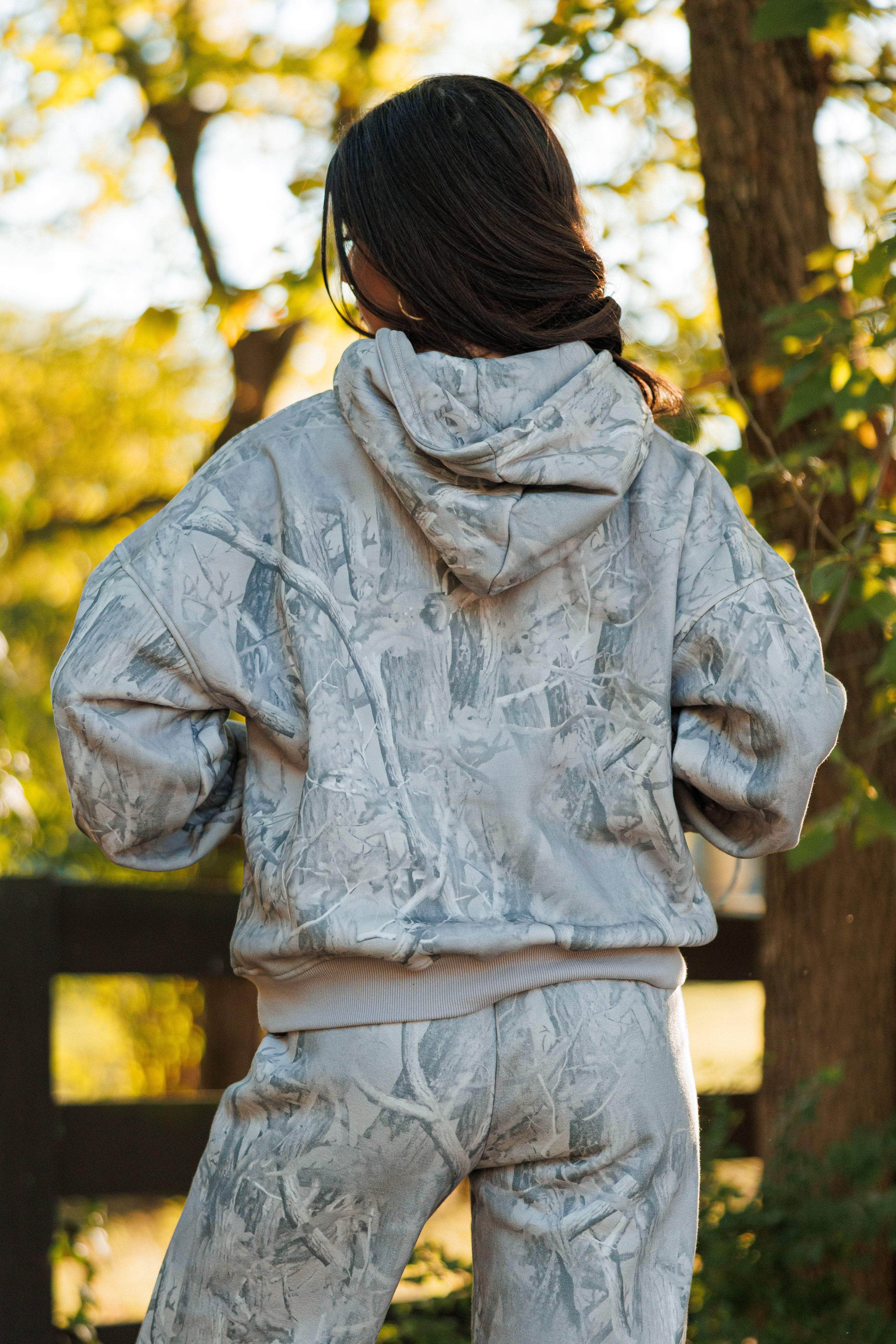 Grey Camo Printed Hoodie