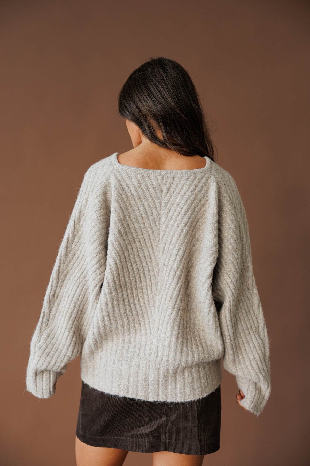Ribbed knit sweater