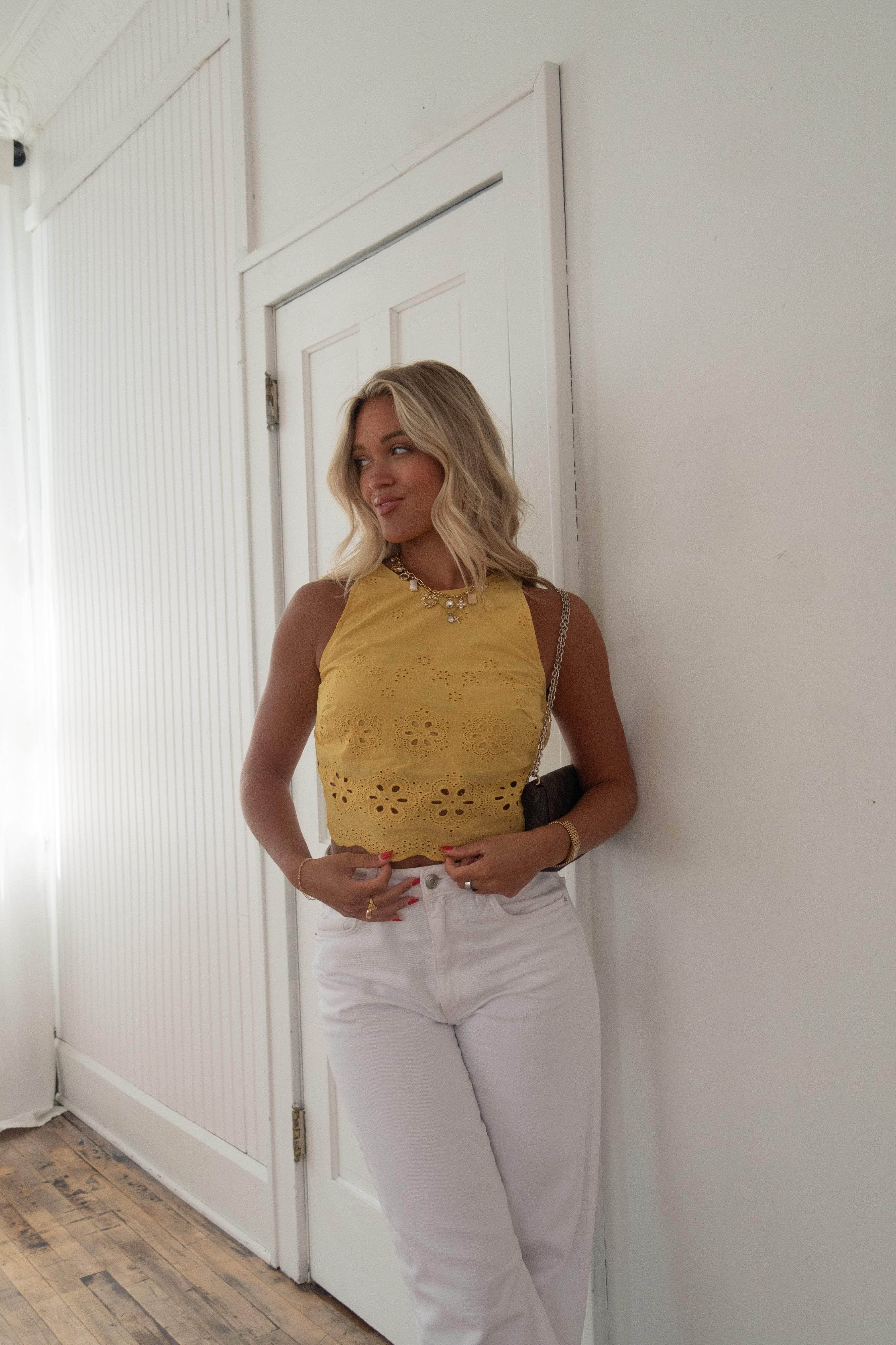 Hello Sunshine Eyelet Top