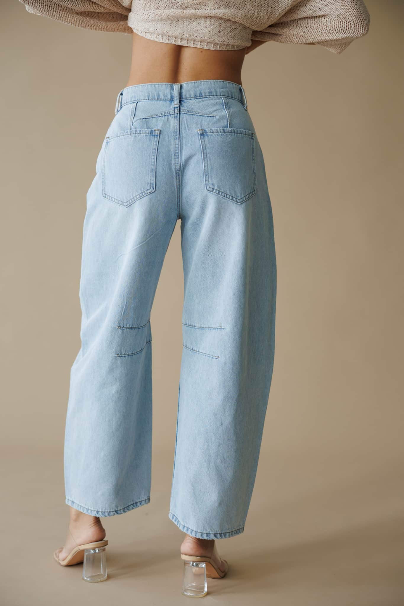 Rhinestoned Barrel Jeans