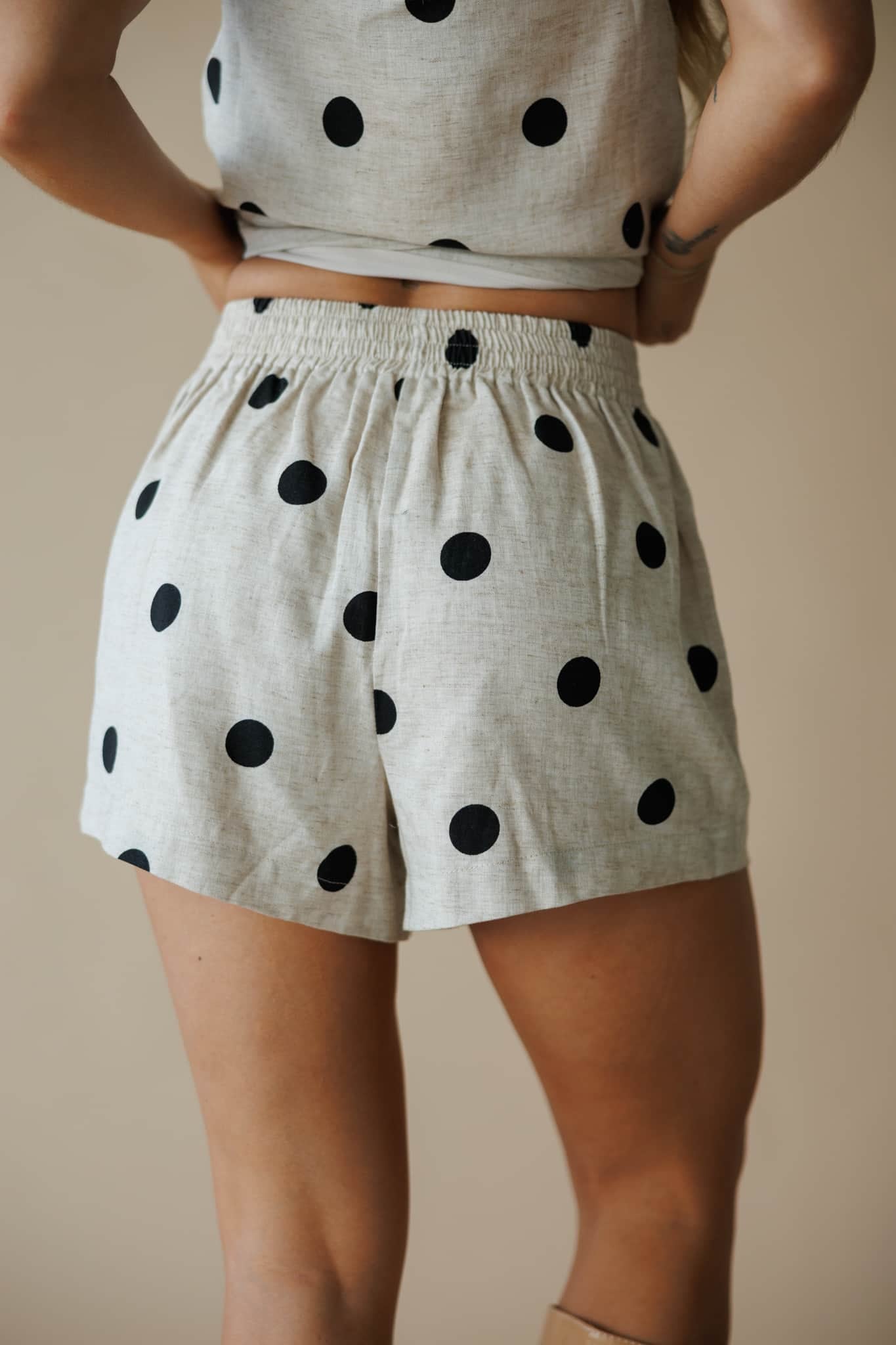 Linen Polka Dot Shorts