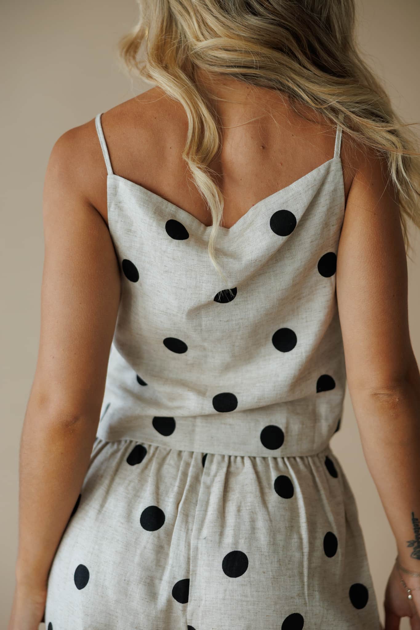 Linen Polka Dot Top