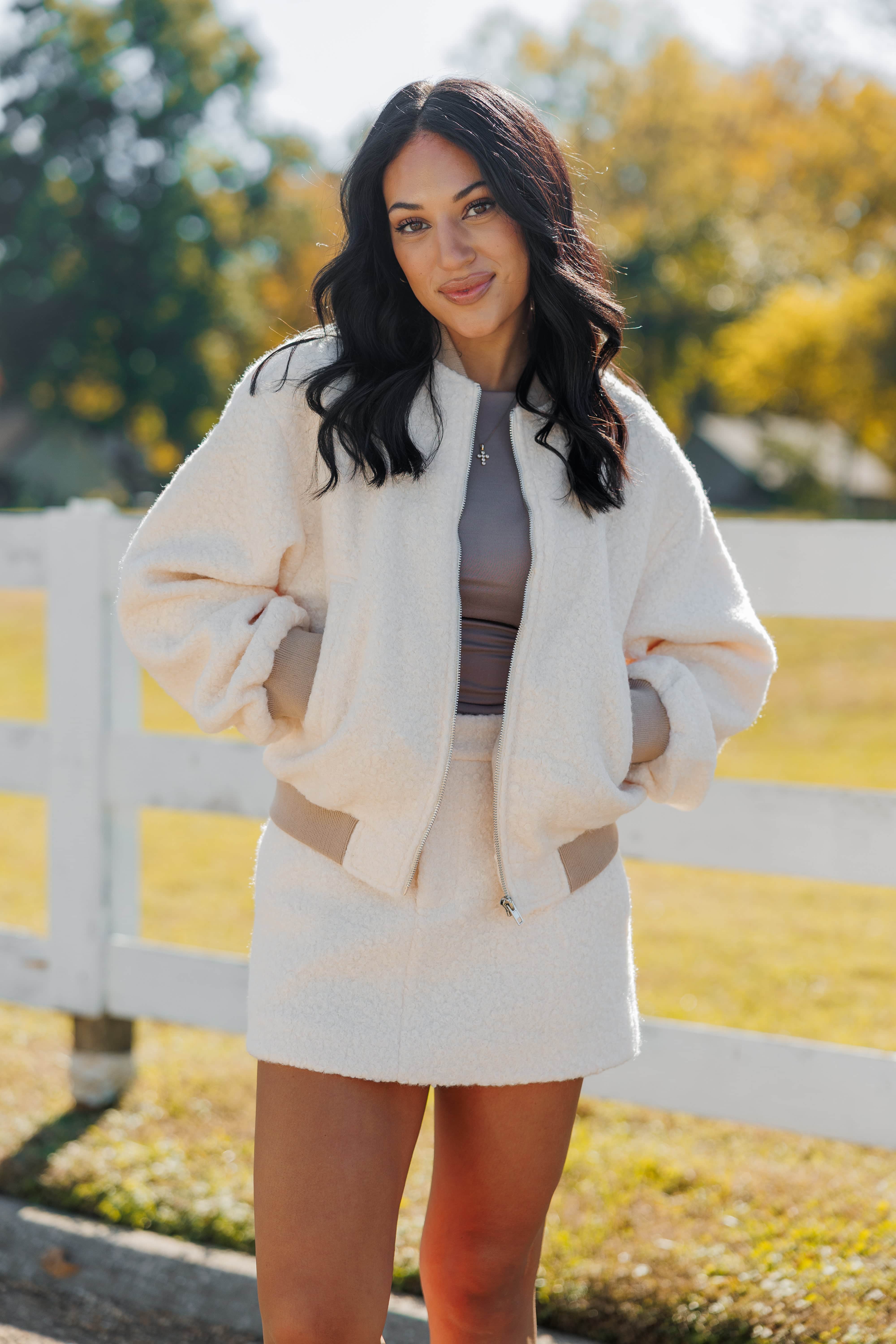 Ivory Fleece Jacket