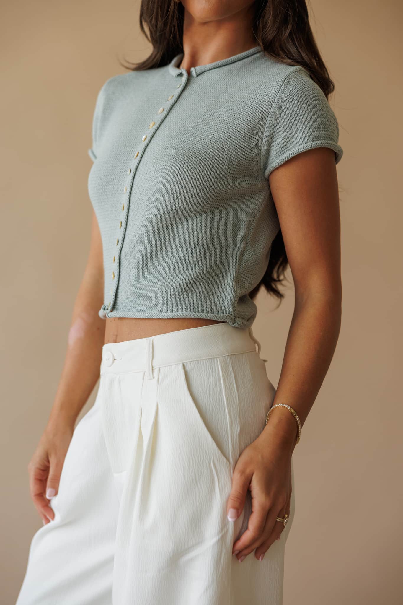 Closet Classic Button Top