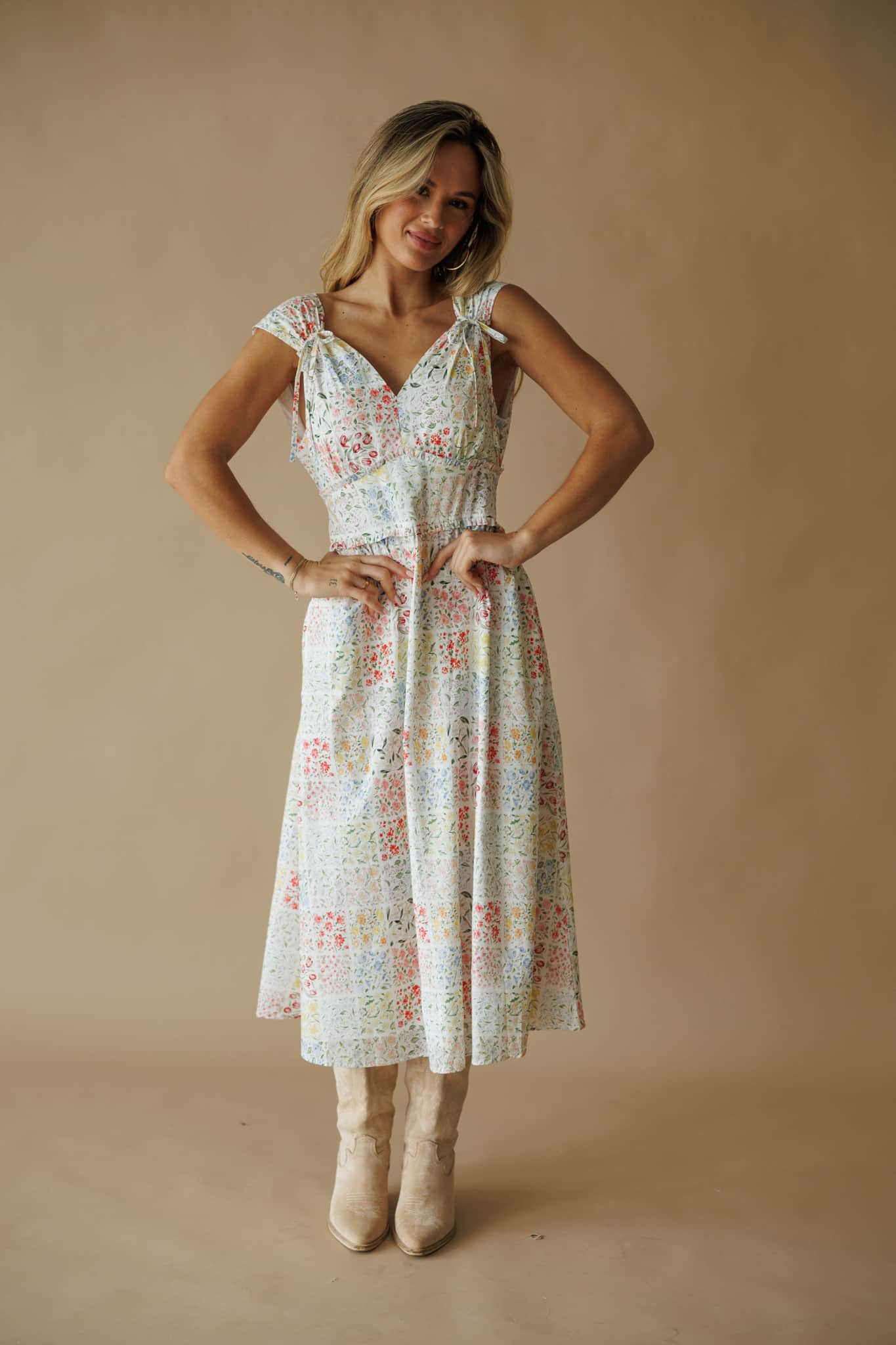 Harper Floral Print Midi Dress