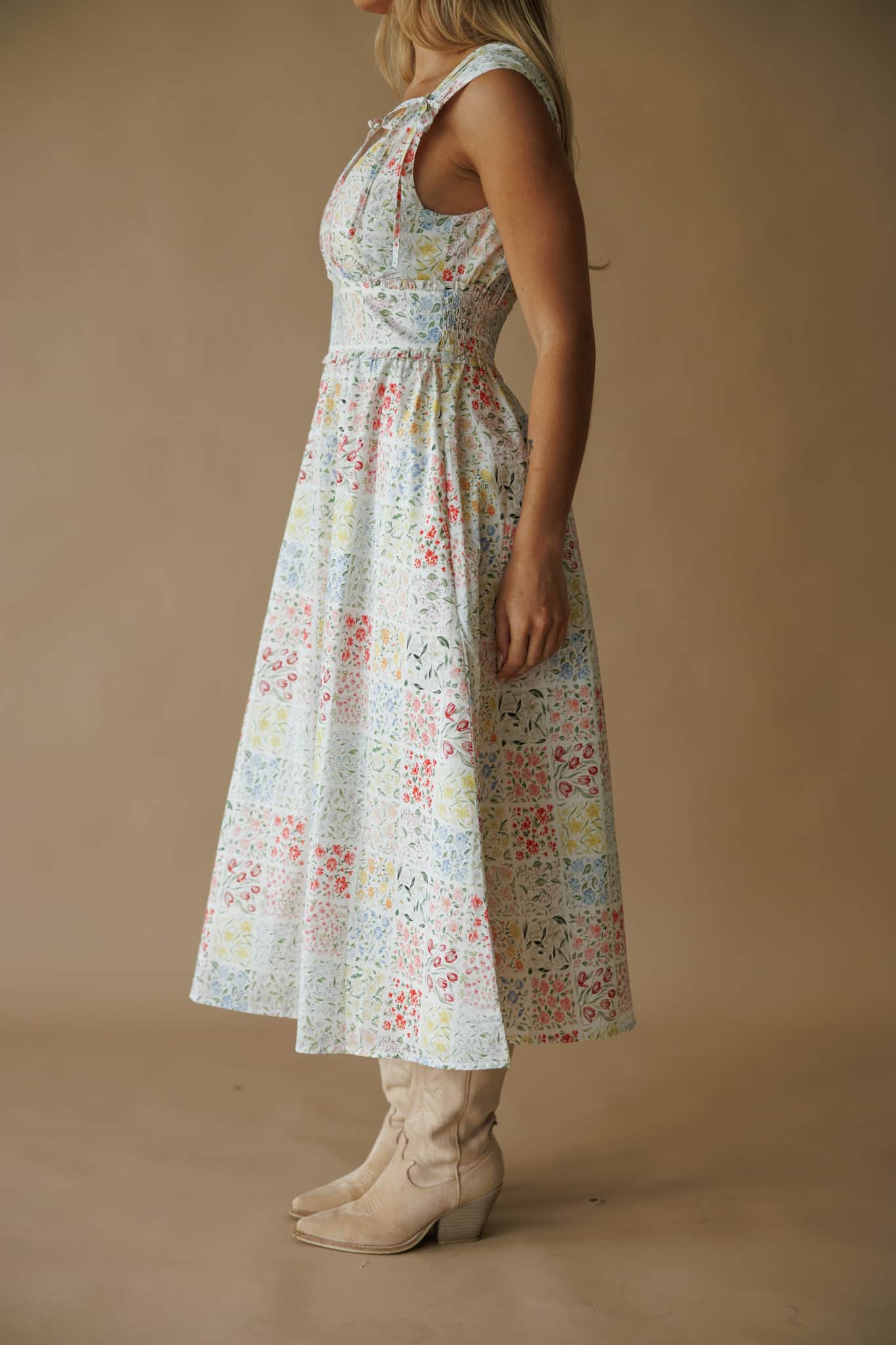 Harper Floral Print Midi Dress