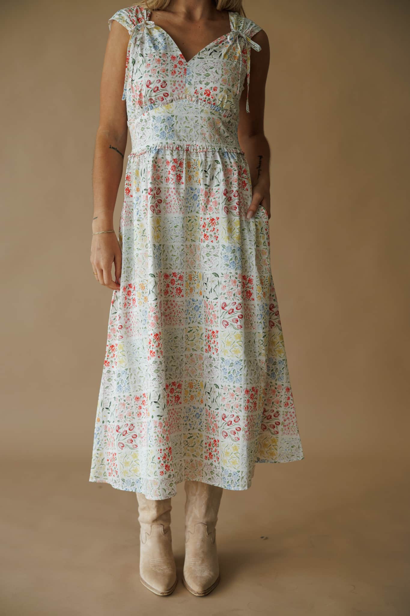 Harper Floral Print Midi Dress