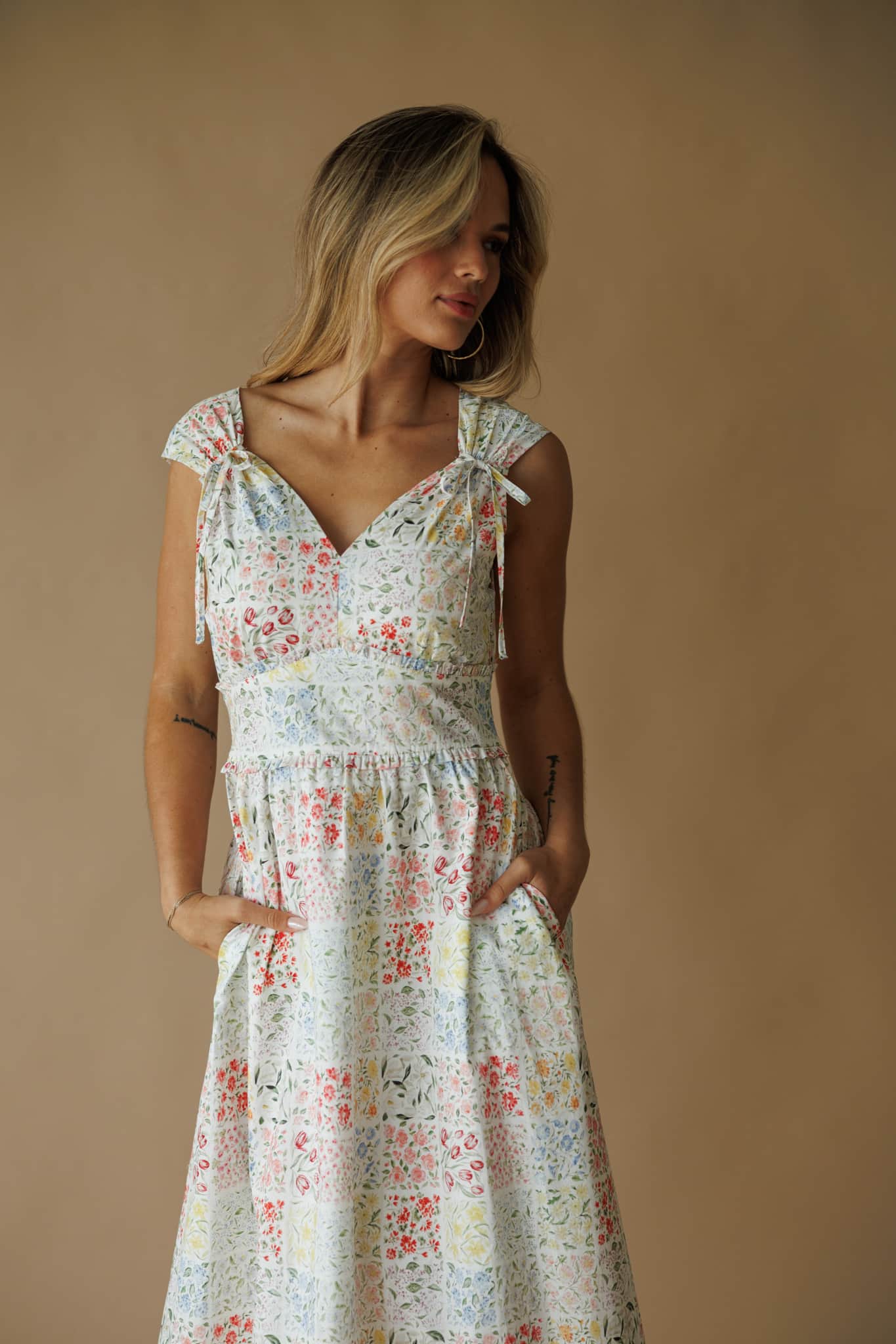 Harper Floral Print Midi Dress