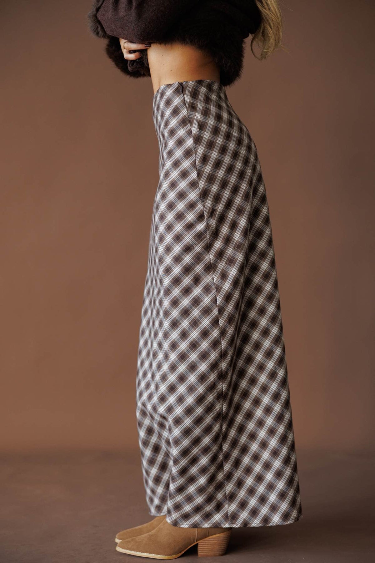 Plaid maxi skirt