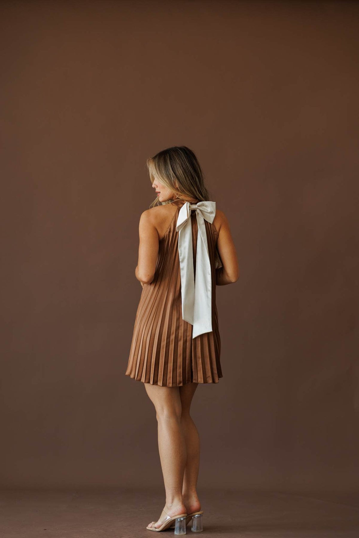 Bow detail mini dress