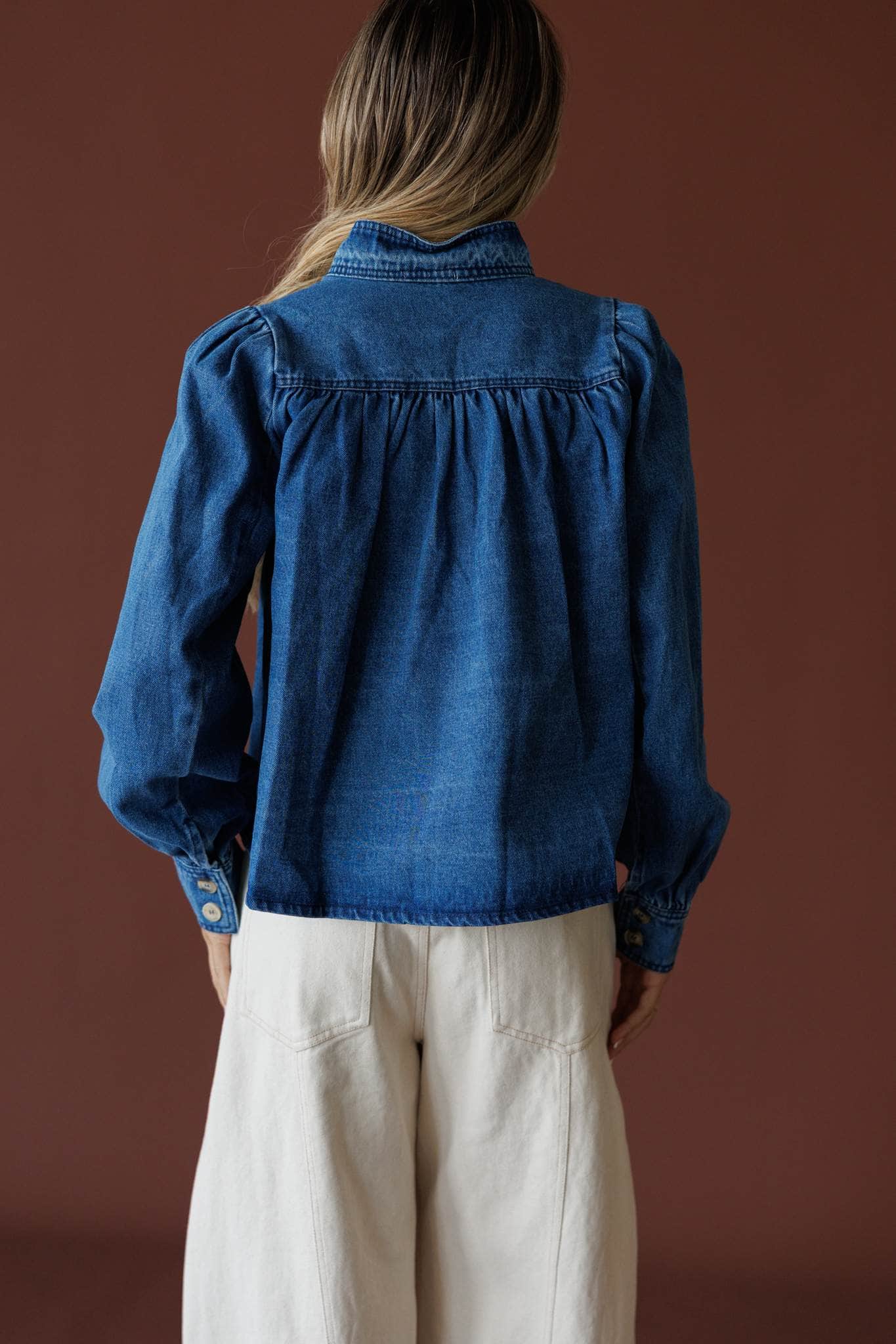 Puff Sleeve Denim Jacket