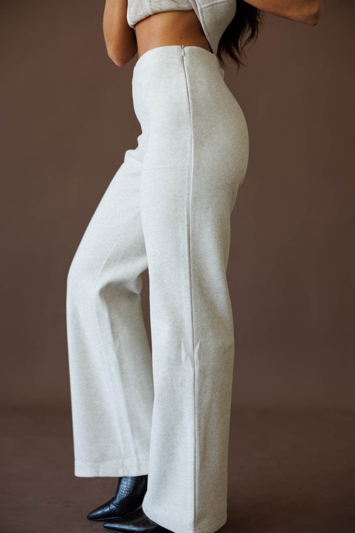 Knit wide leg pants