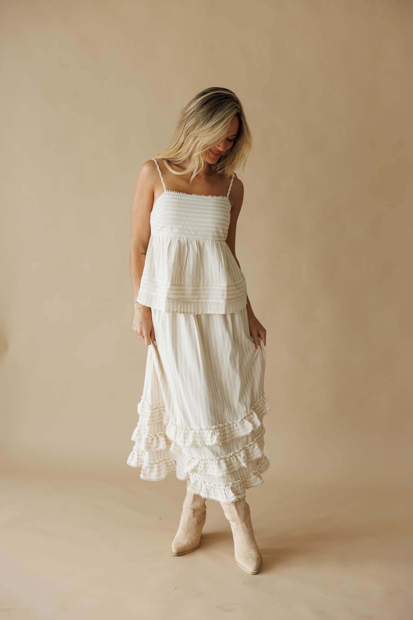 Lola Striped Tiered Skirt