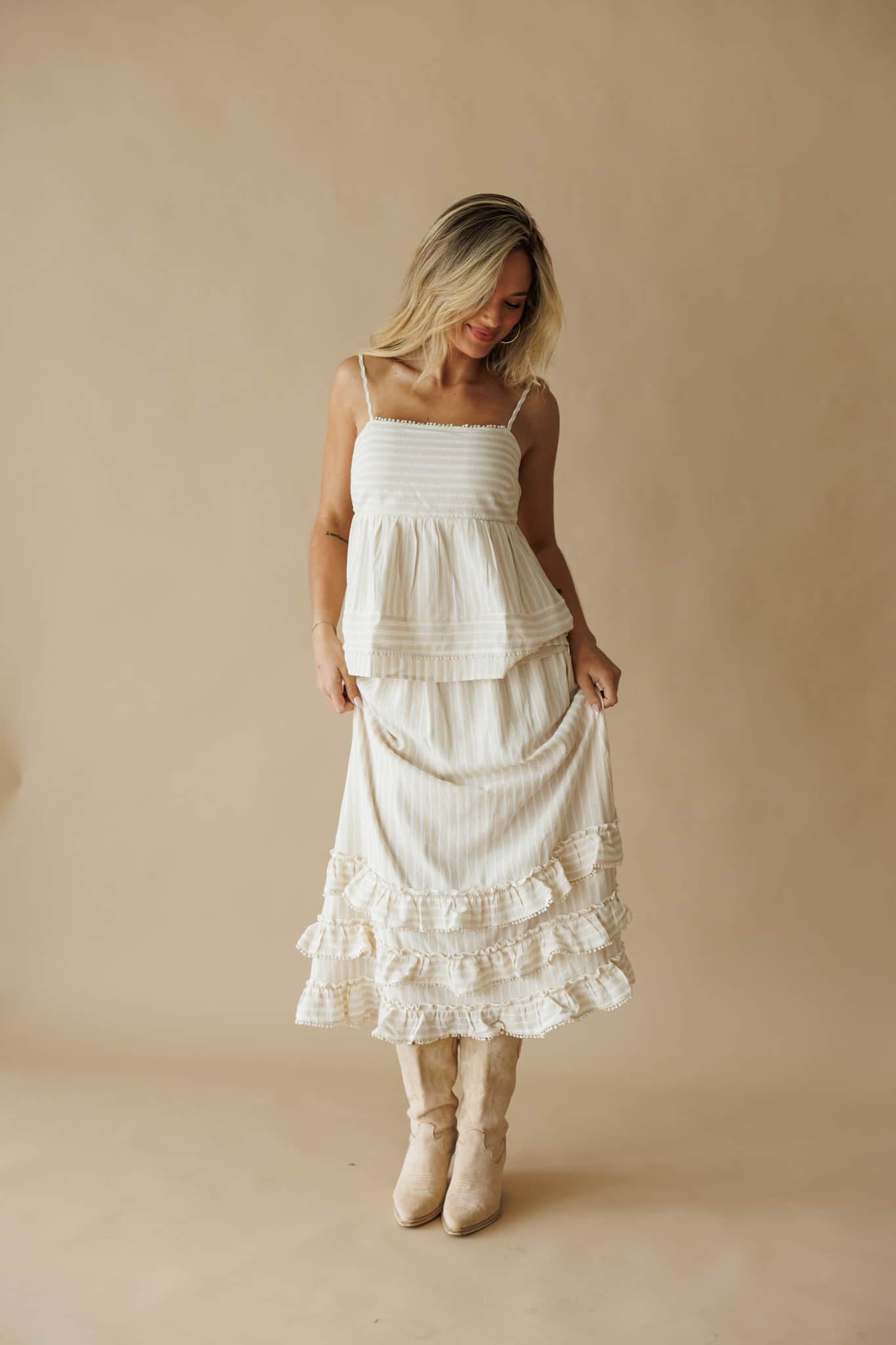 Lola Striped Tiered Skirt