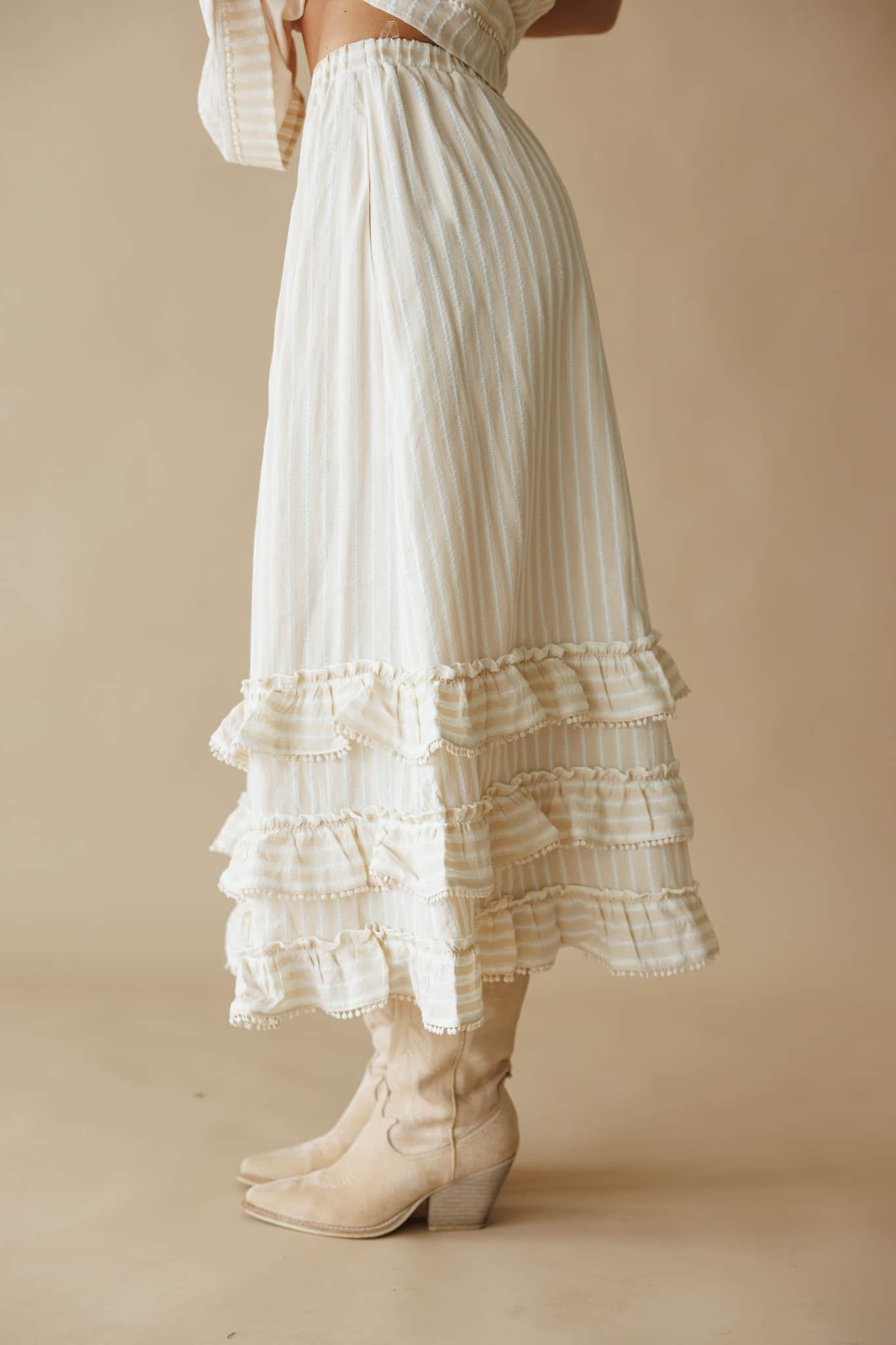 Lola Striped Tiered Skirt