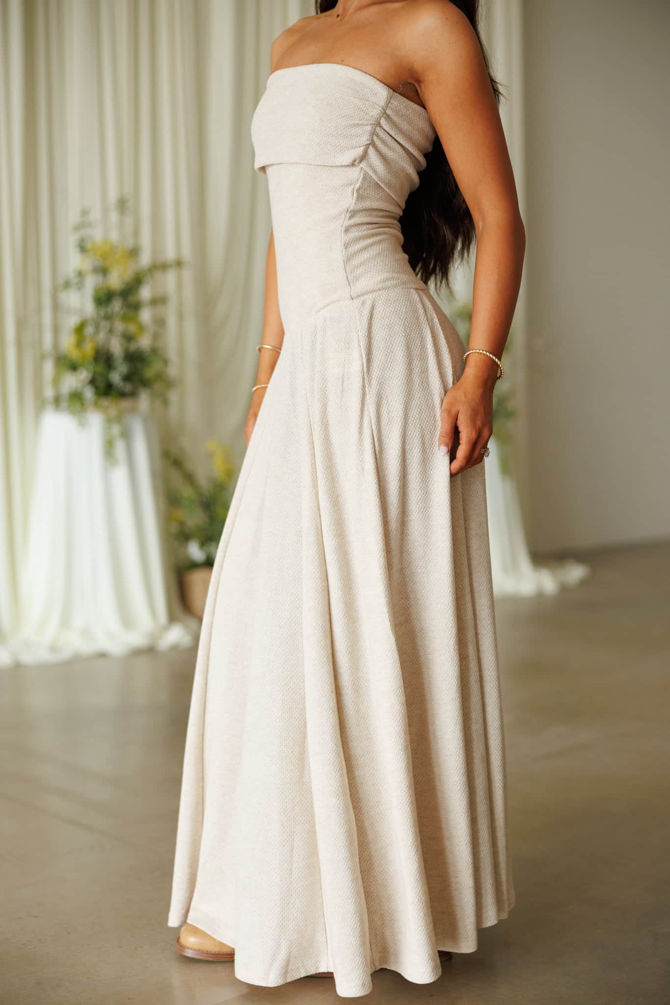 Oatmeal Tube Maxi Dress