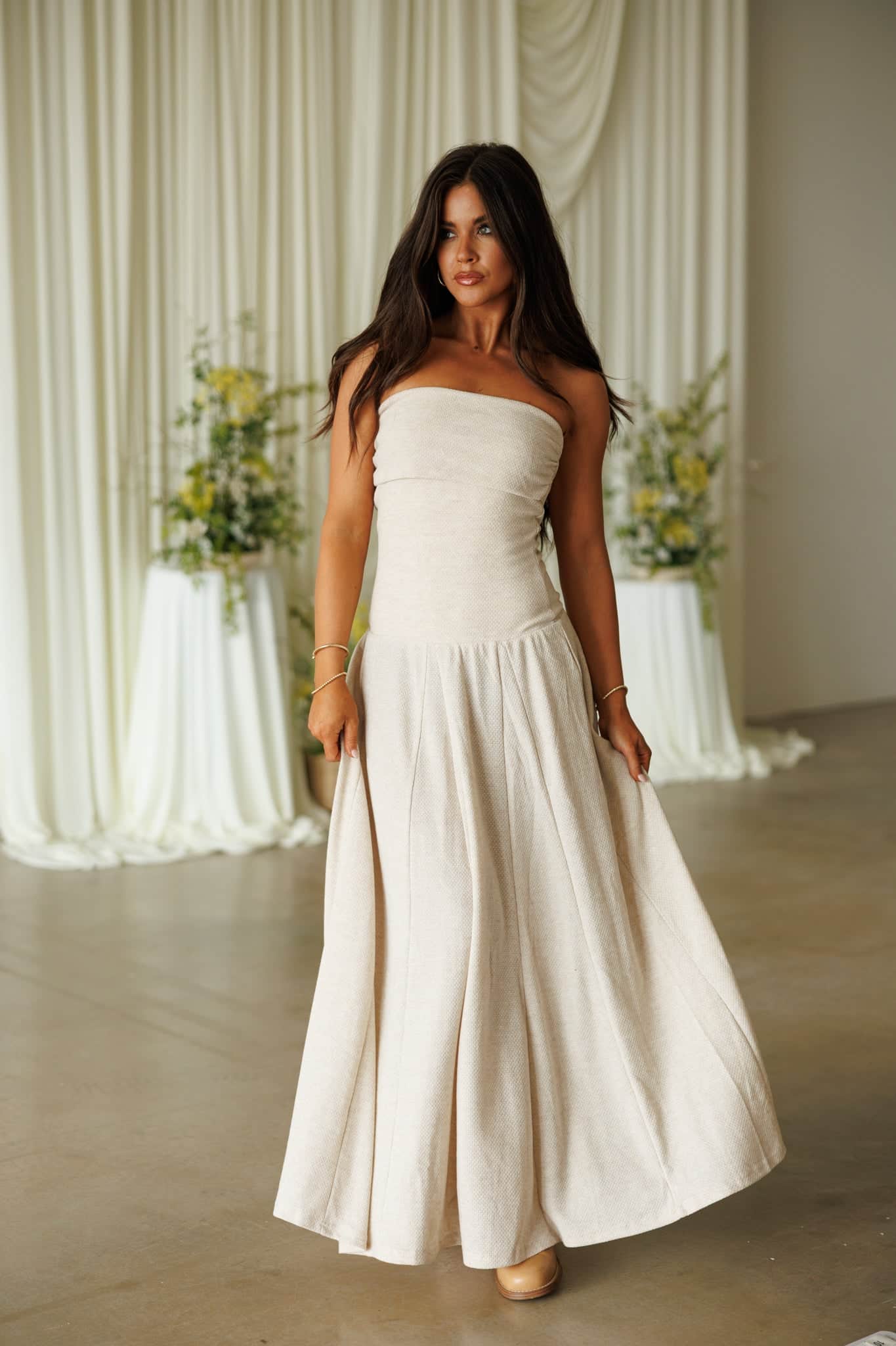 Oatmeal Tube Maxi Dress