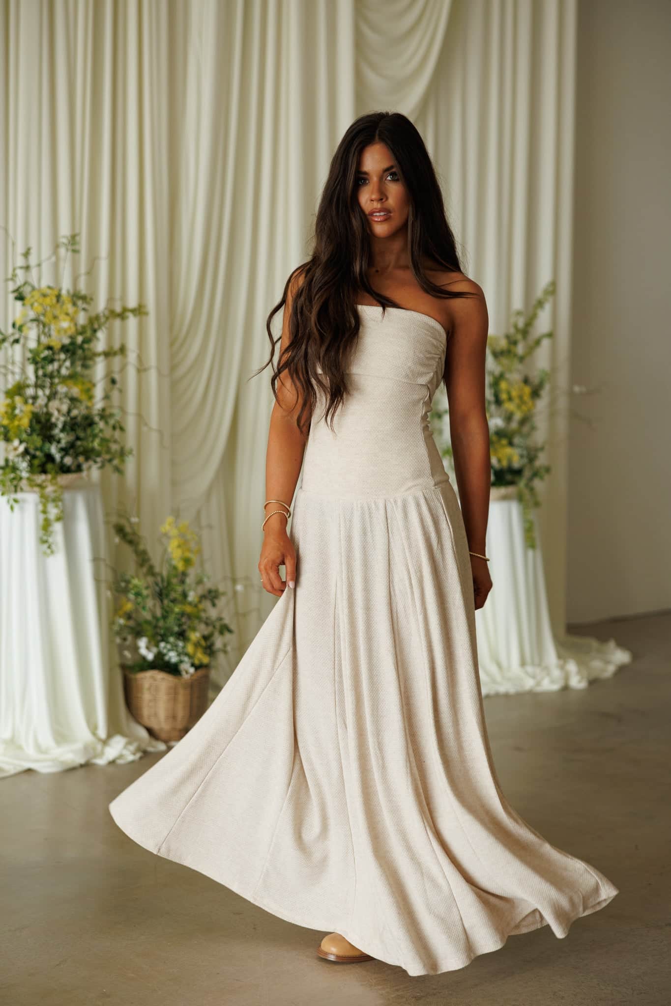 Oatmeal Tube Maxi Dress